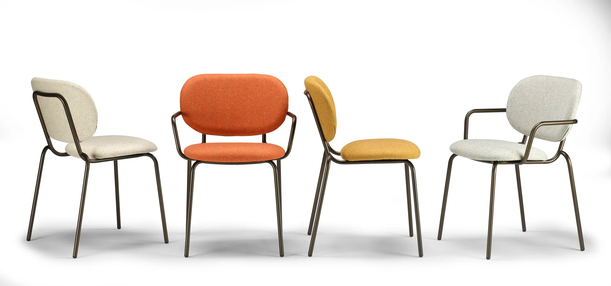 Upholstered metal armchair B-2518 Si-Si Bold
