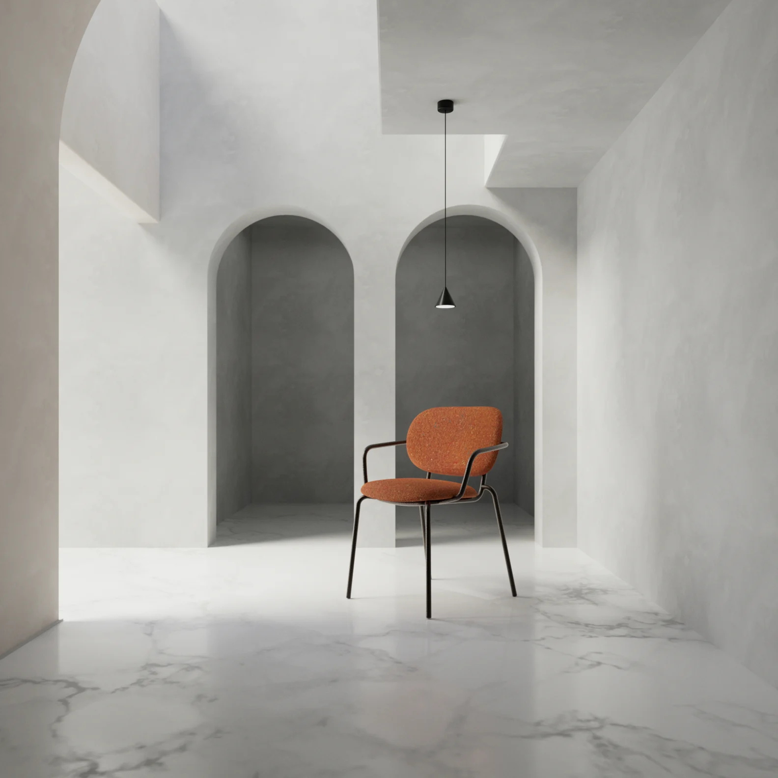 Upholstered metal armchair B-2518 Si-Si Bold