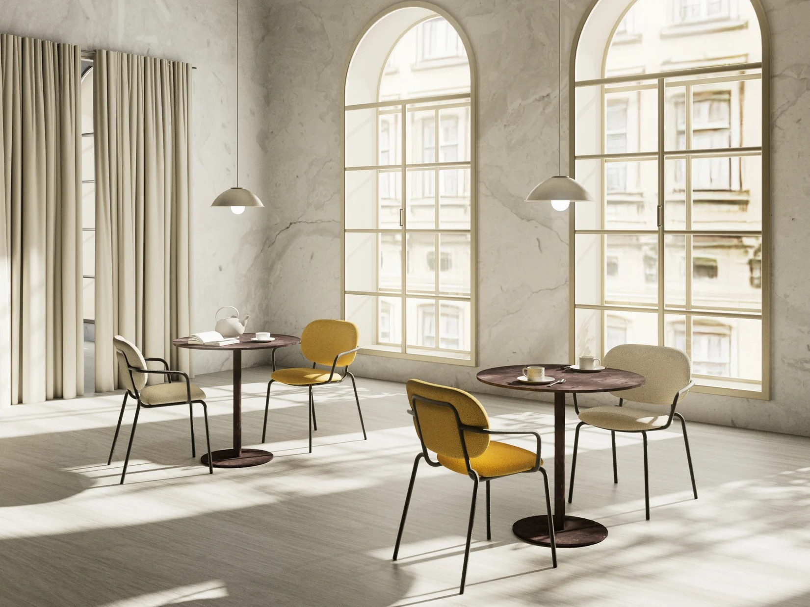 Upholstered metal armchair B-2518 Si-Si Bold