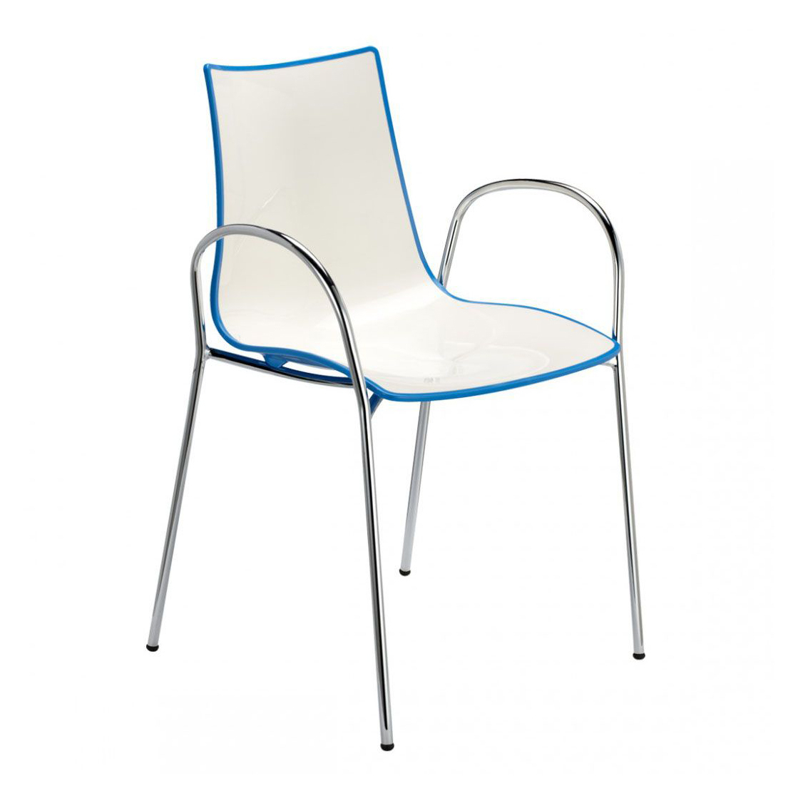 Plastic chair with metal legs