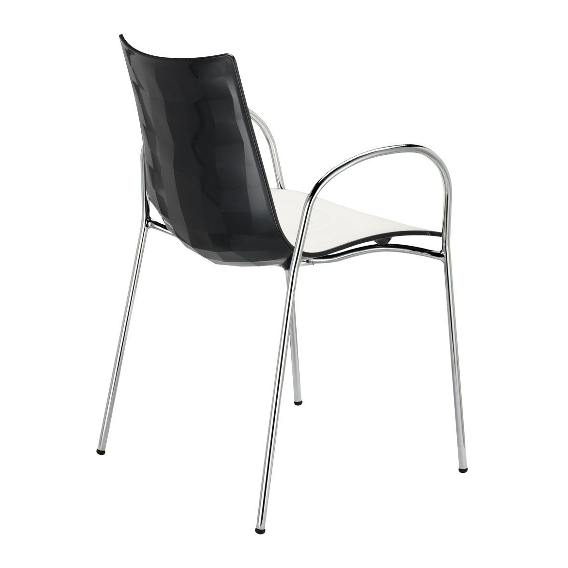 Chair with polymer shell and steel frame B-2610 Zebra Bicolore