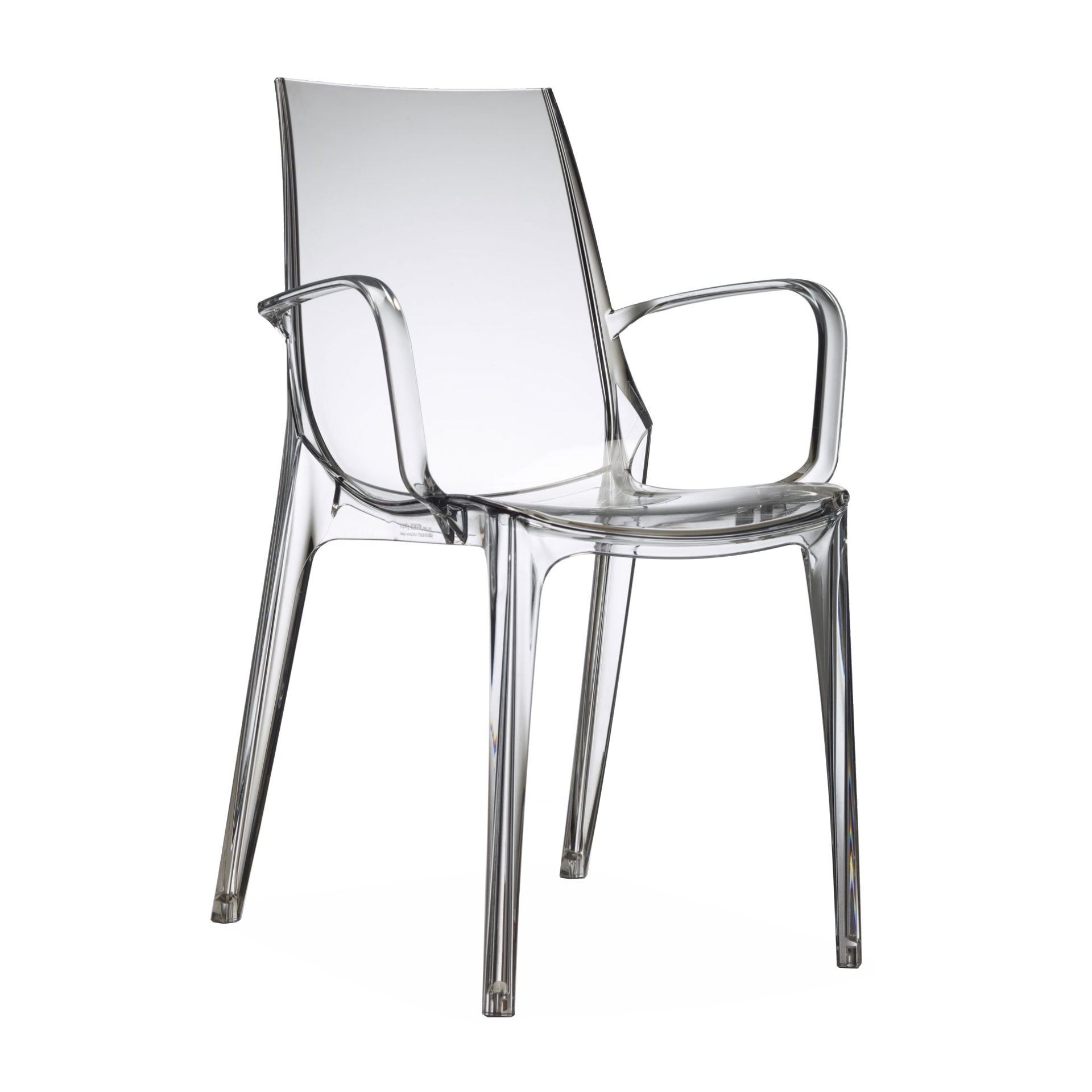 Transparent polycarbonate chair with armrests B-2654 Vanity