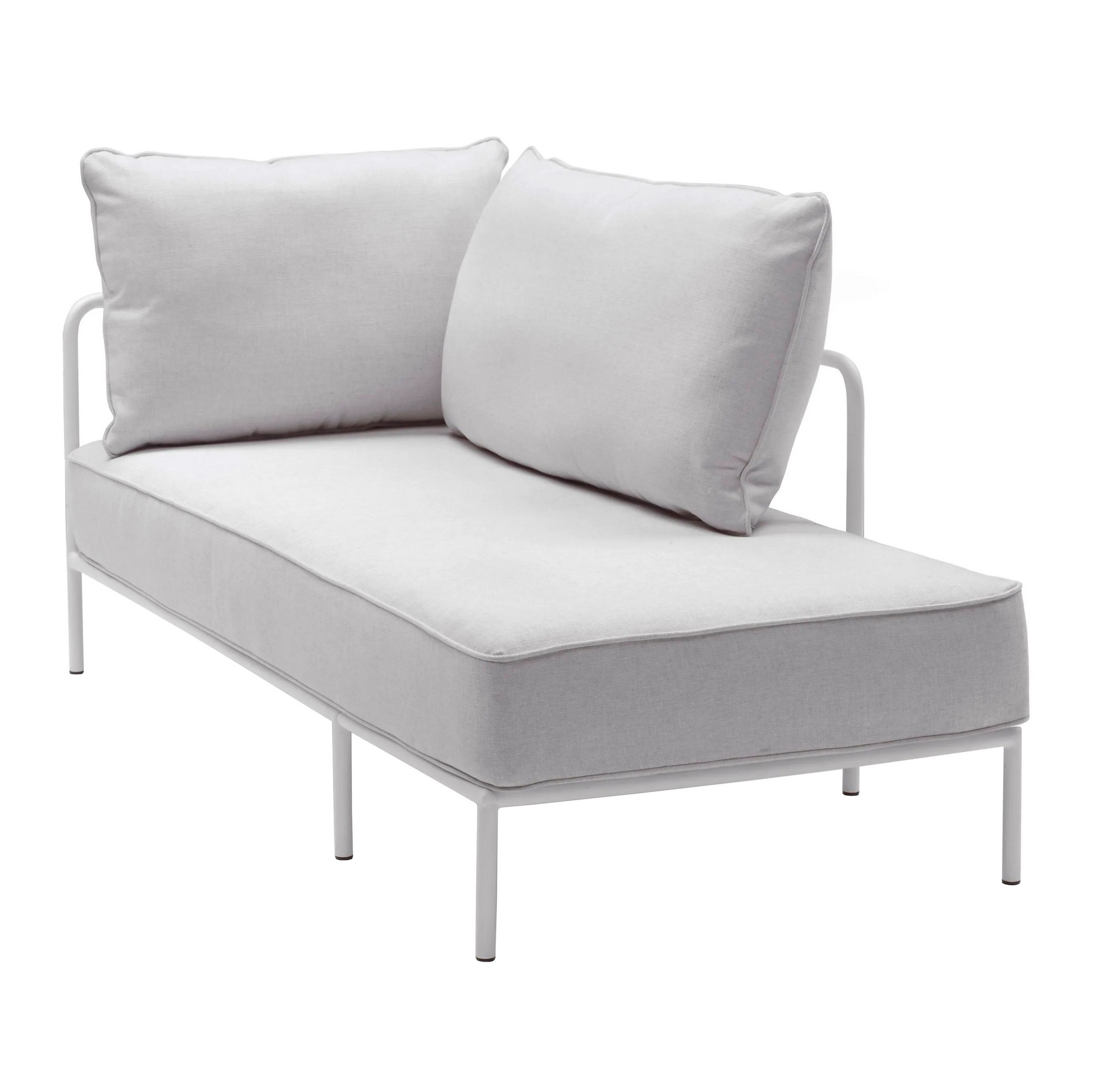 Outdoor metal chaise longue with left armrest FLAP