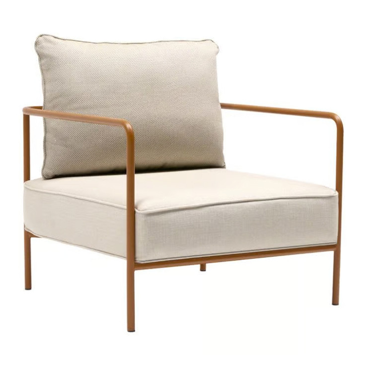 Outdoor fabric lounge armchair with metal frame D-2905 FLAP