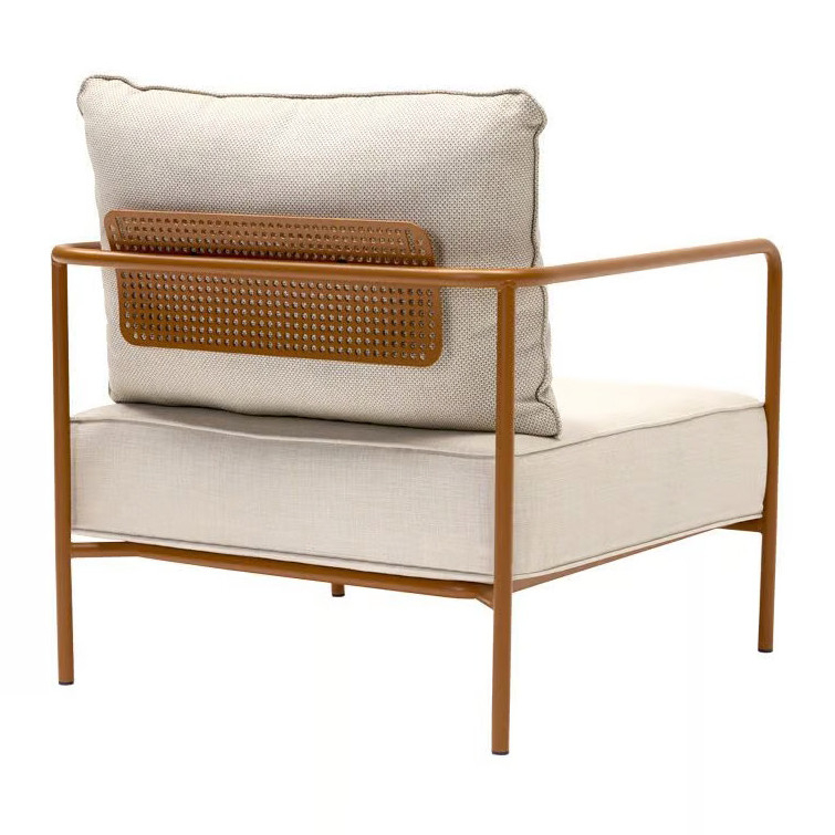 Outdoor fabric lounge armchair with metal frame D-2905 FLAP