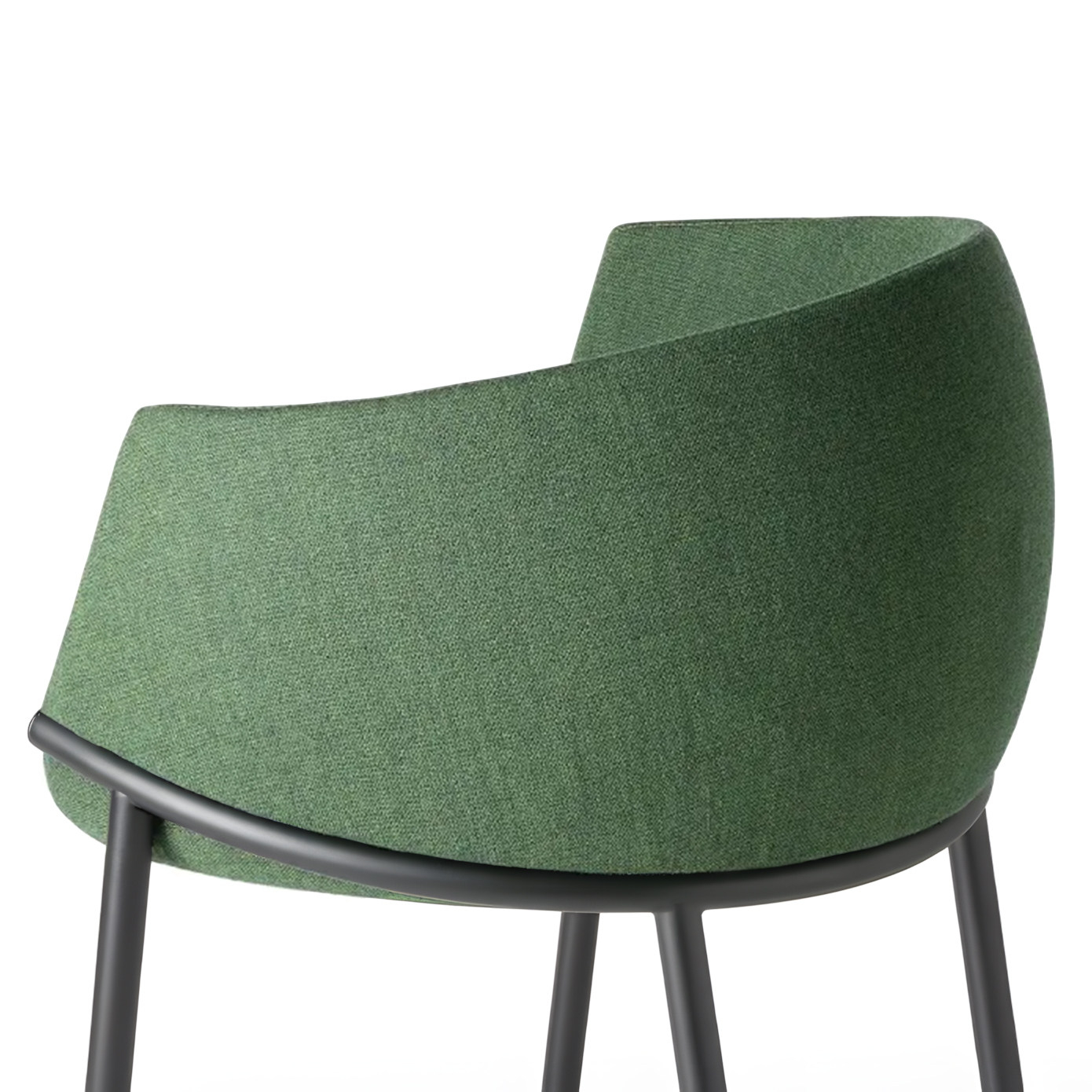Upholstered metal armchair Koala