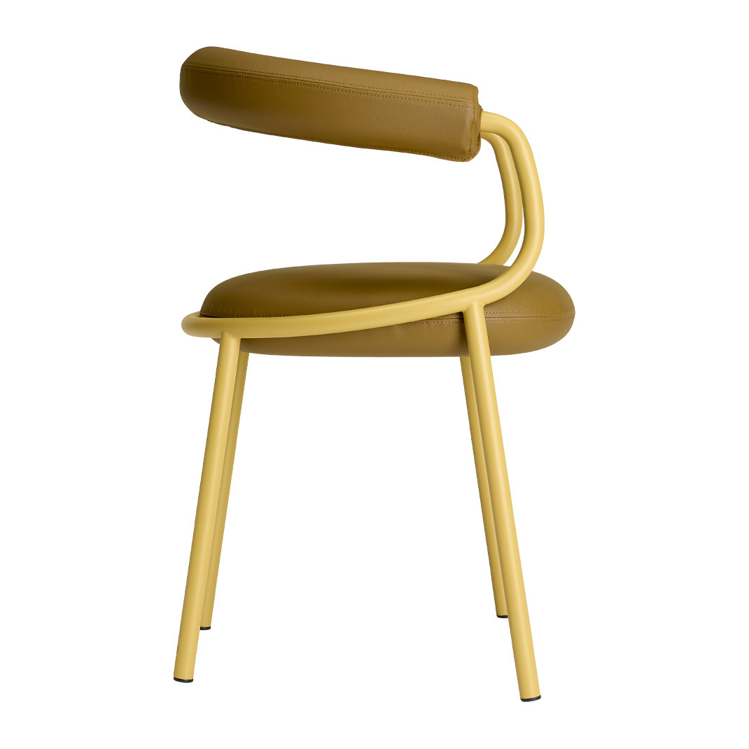 Upholstered metal armchair Koala O