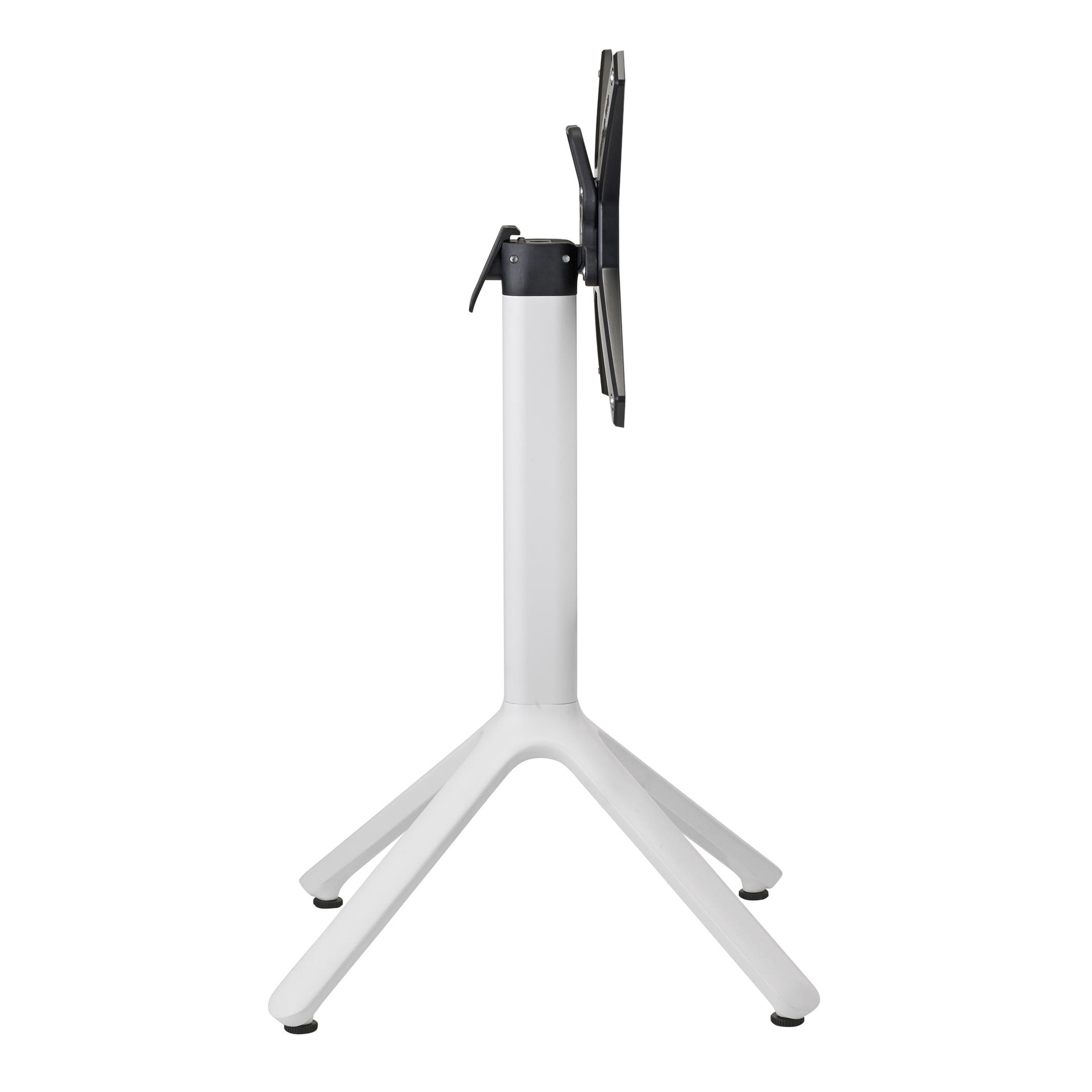 Metal table base with folding mechanism
