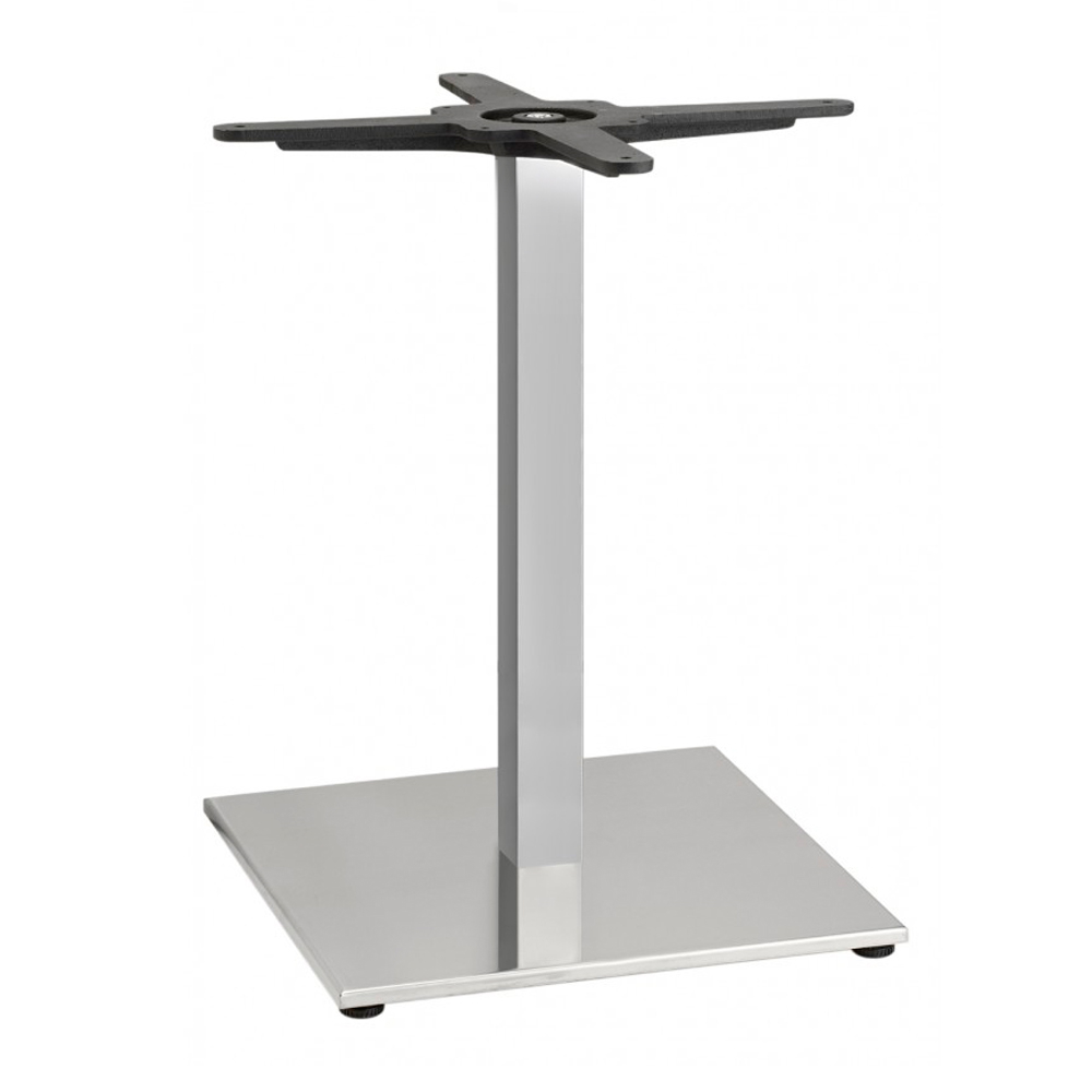 Low steel square table base
