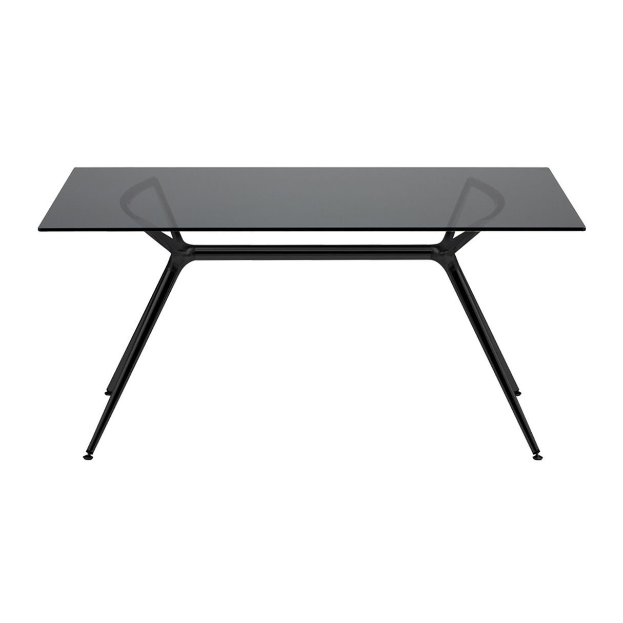 Base de mesa con patas de acero o haya y soporte de escuadras de aluminio Metropolis 7011 001