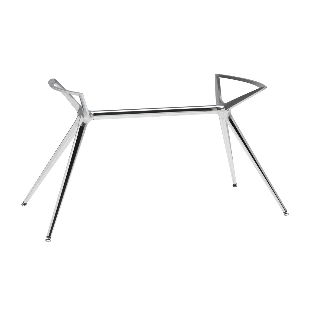 Base de mesa con patas de acero o haya y soporte de escuadras de aluminio Metropolis 7011 001