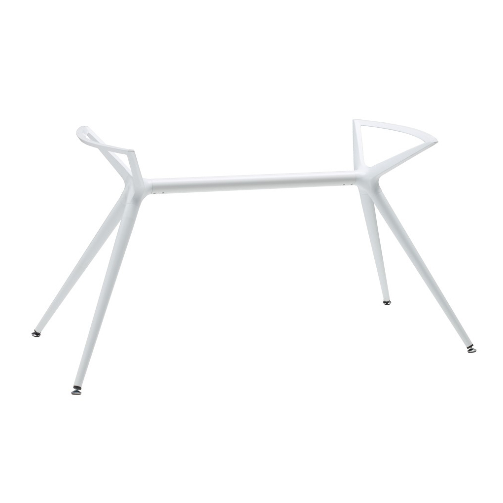 Base de mesa con patas de acero o haya y soporte de escuadras de aluminio Metropolis 7011 001