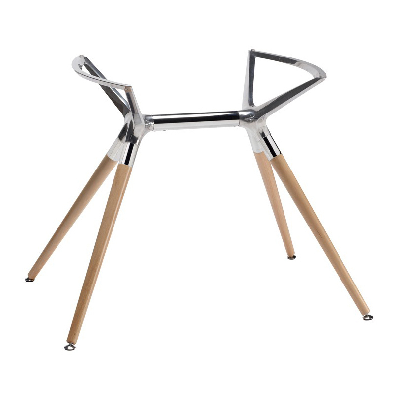 Base de mesa con patas de acero o haya