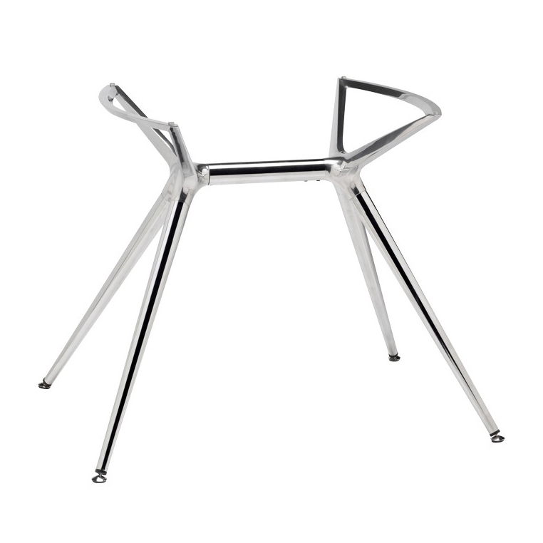 Table base with legs in steel or beech and aluminum brackets support Metropolis 7011