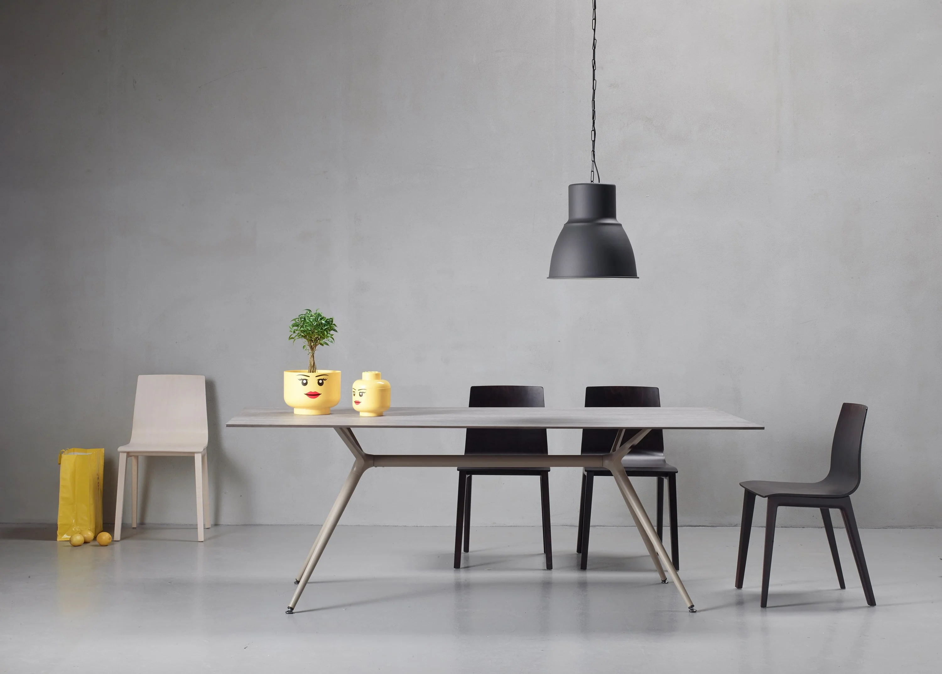 Table base with legs in steel and aluminum brackets support Metropolis 7013