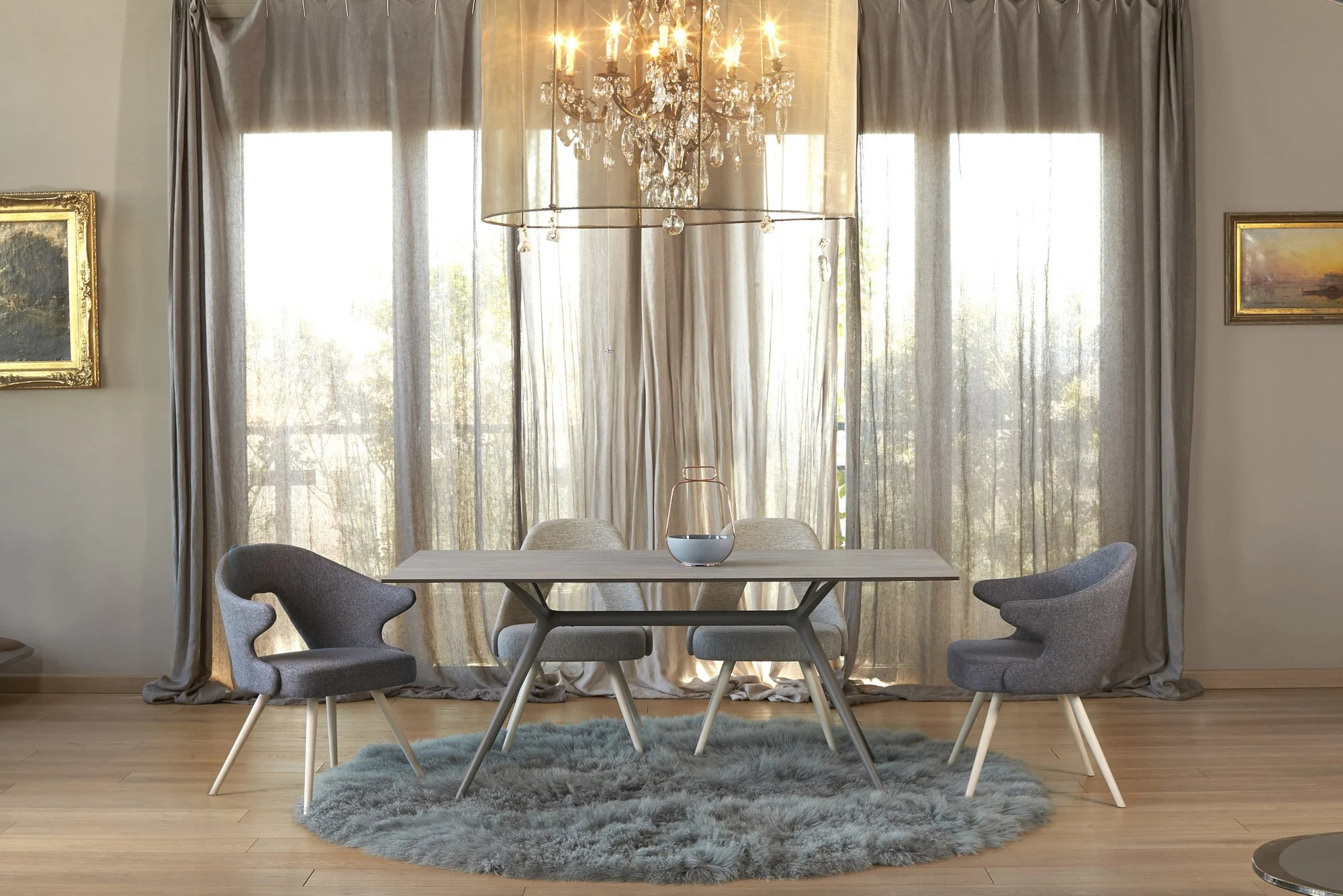 Base de mesa para exteriores con patas de acero y soporte de escuadras de aluminio Metropolis 7014 002