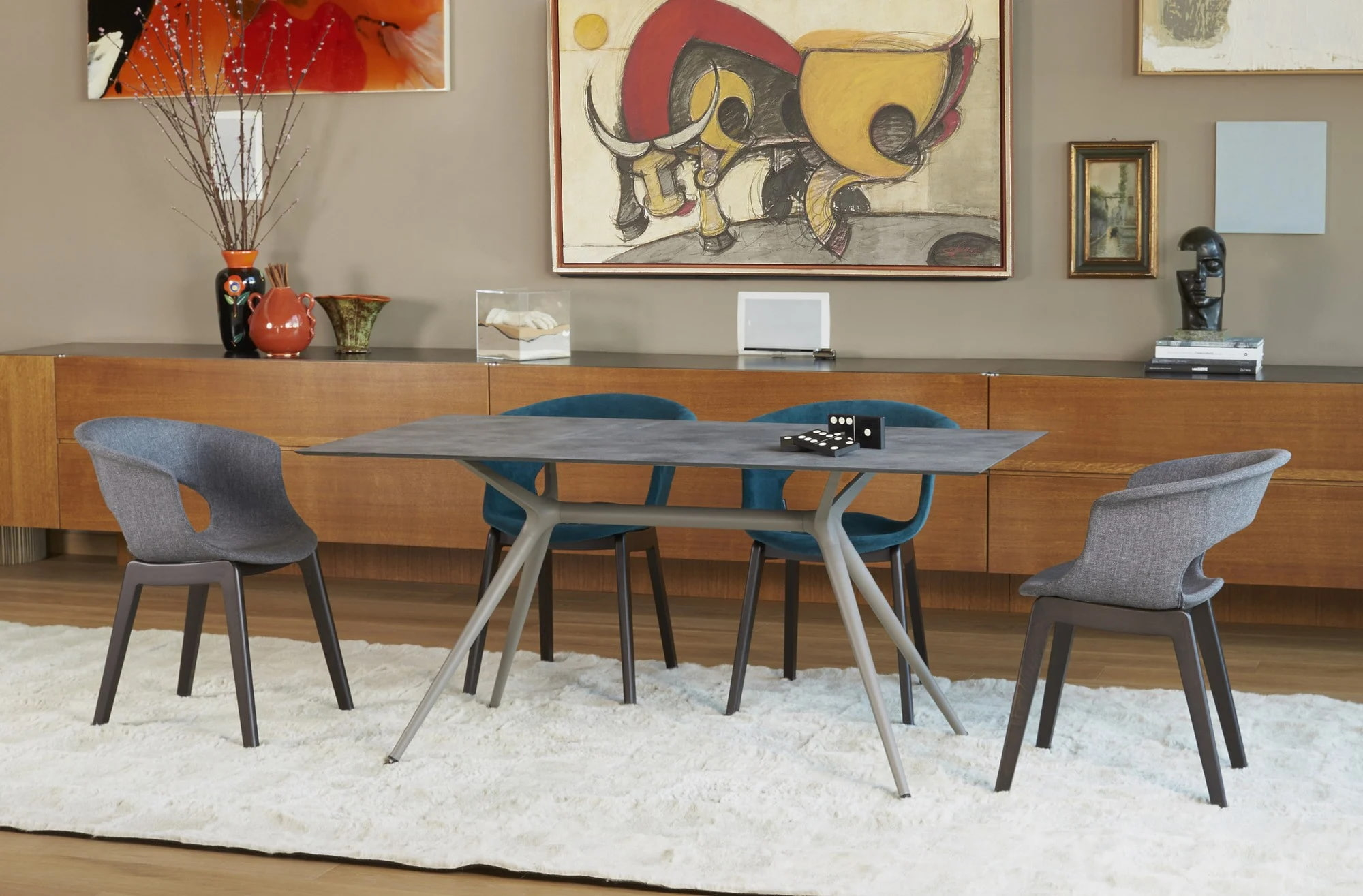 Base de mesa para exteriores con patas de acero y soporte de escuadras de aluminio Metropolis 7014 002