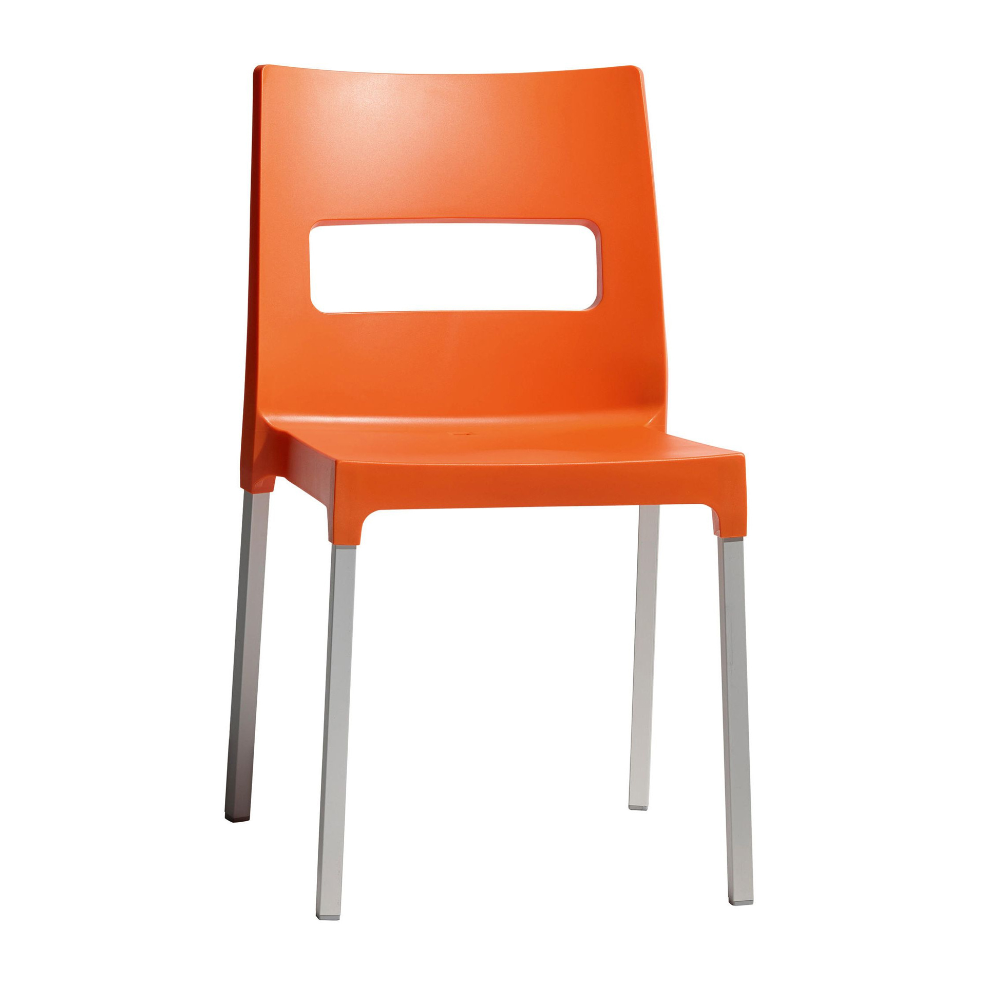 Chair with technopolymer shell and aluminum legs A-2203 Maxi Diva