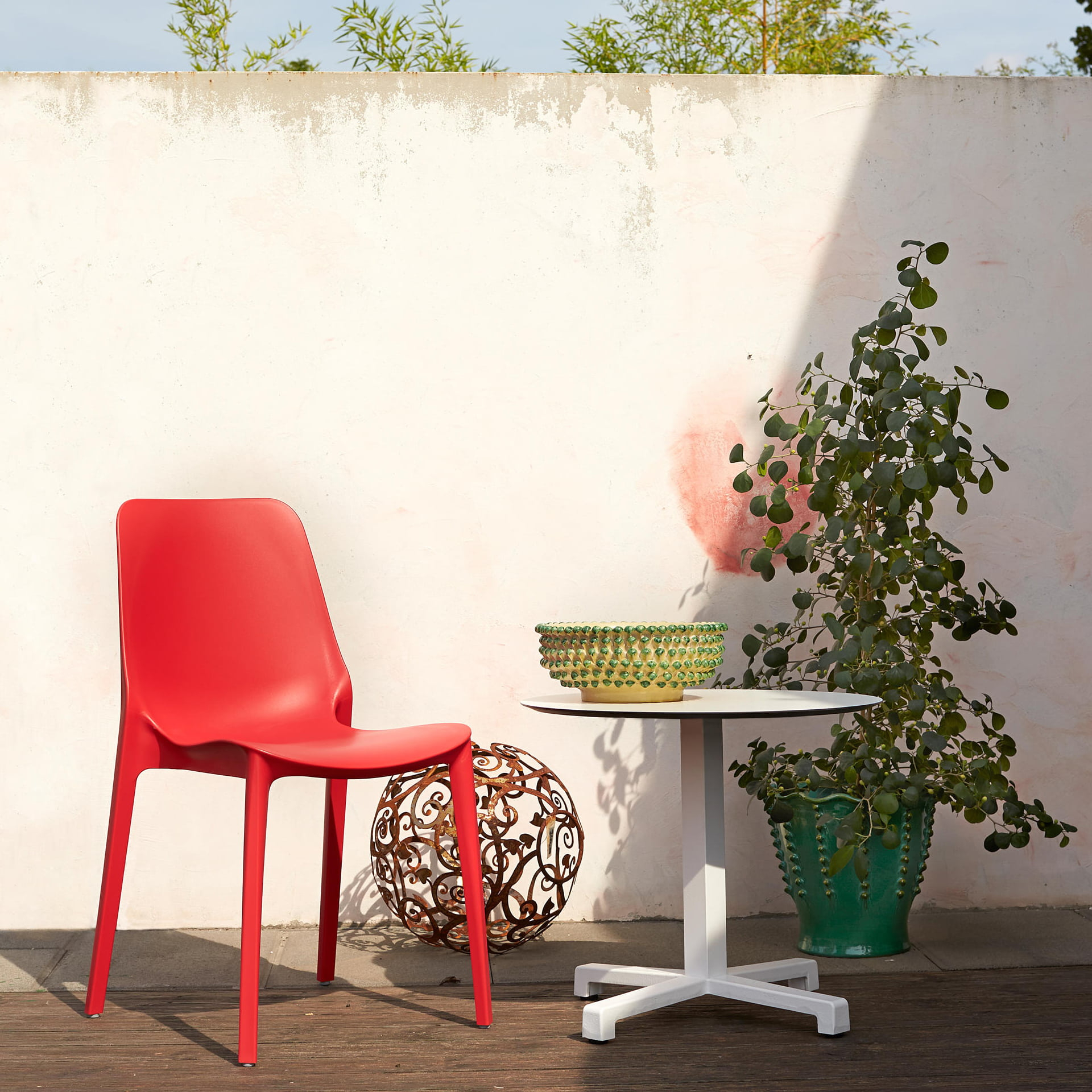 Silla de plástico apilable para exterior A-2334 Ginevra