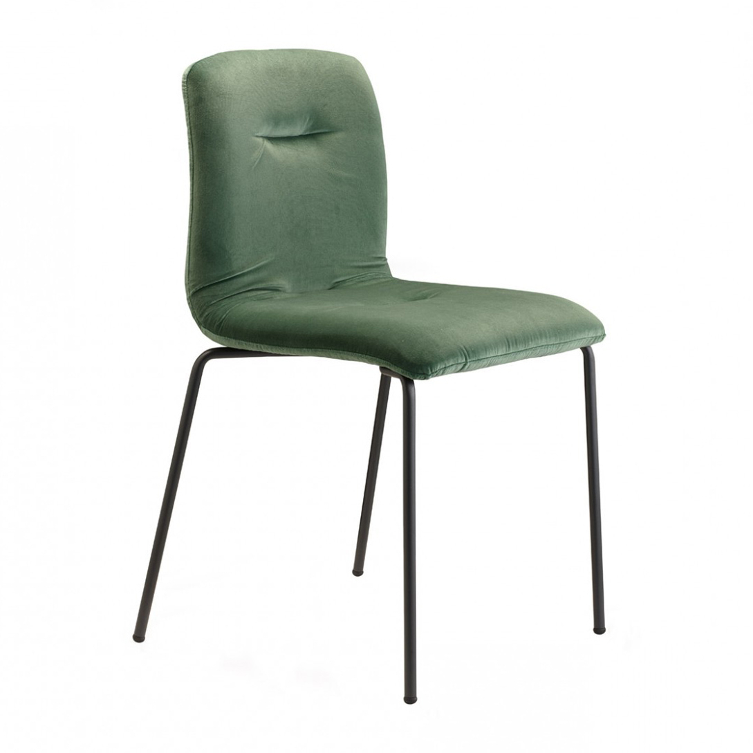 Upholstered metal chair