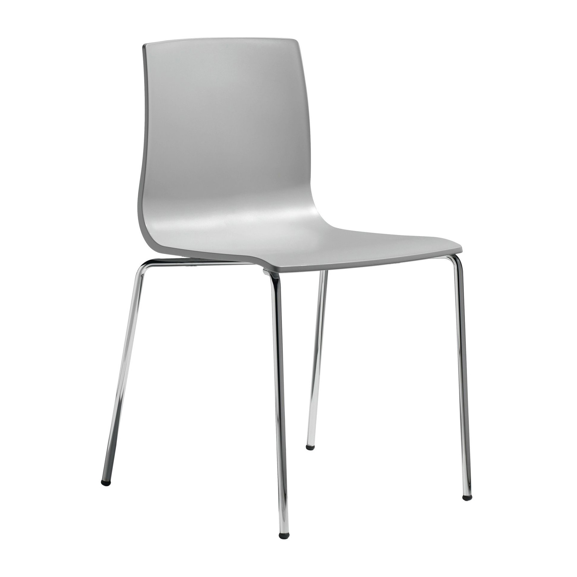 Plastic chair with metal legs