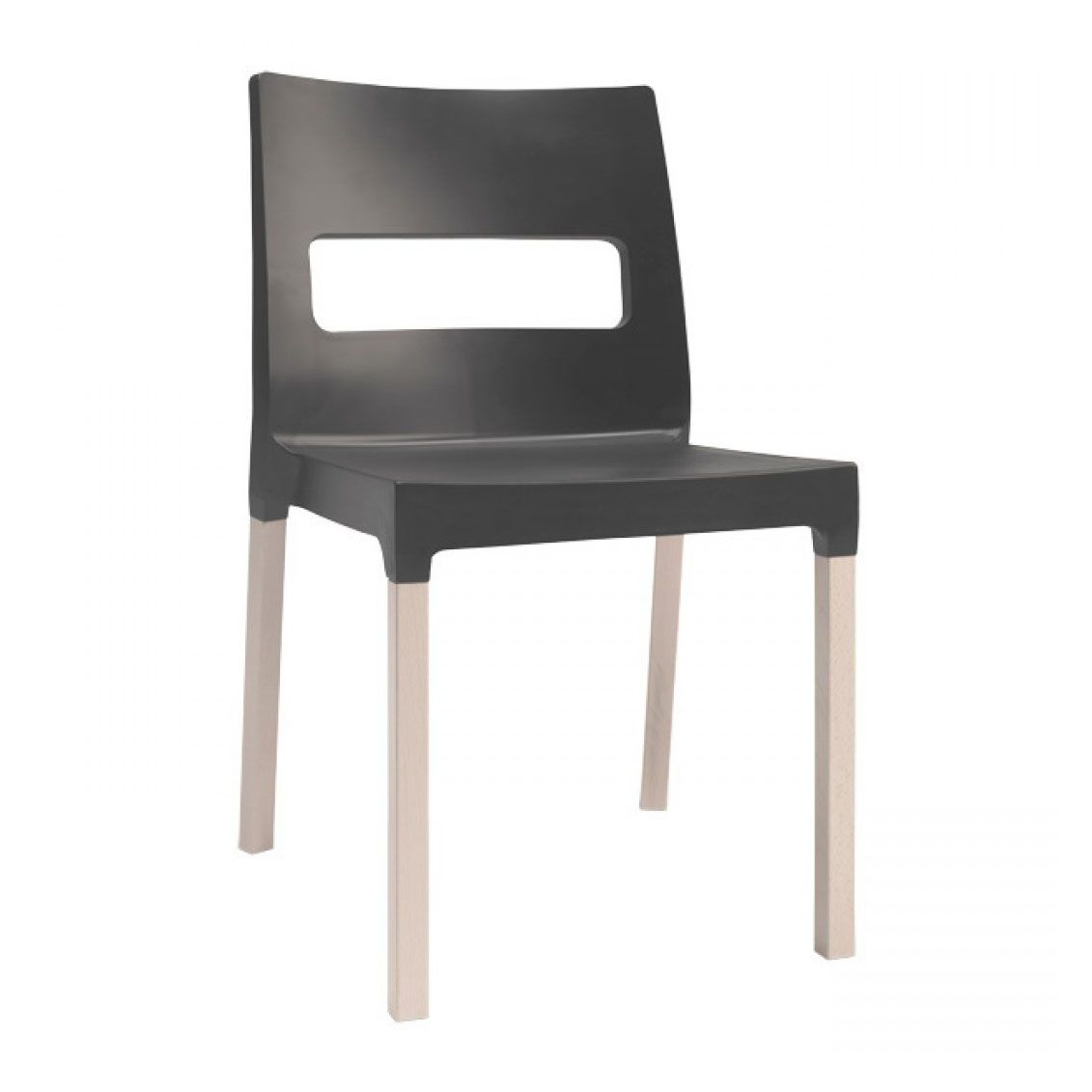 Chair with technopolymer shell and beech legs A-2816 Maxi Diva