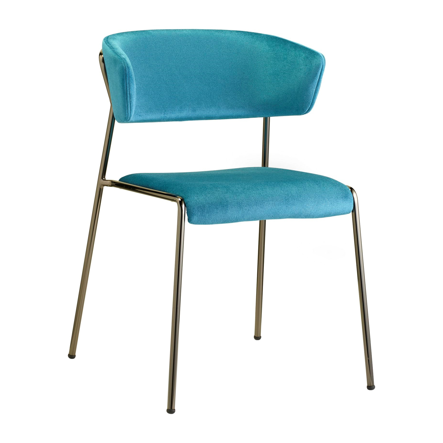 Upholstered stackable steel armchair B-2851 Lisa
