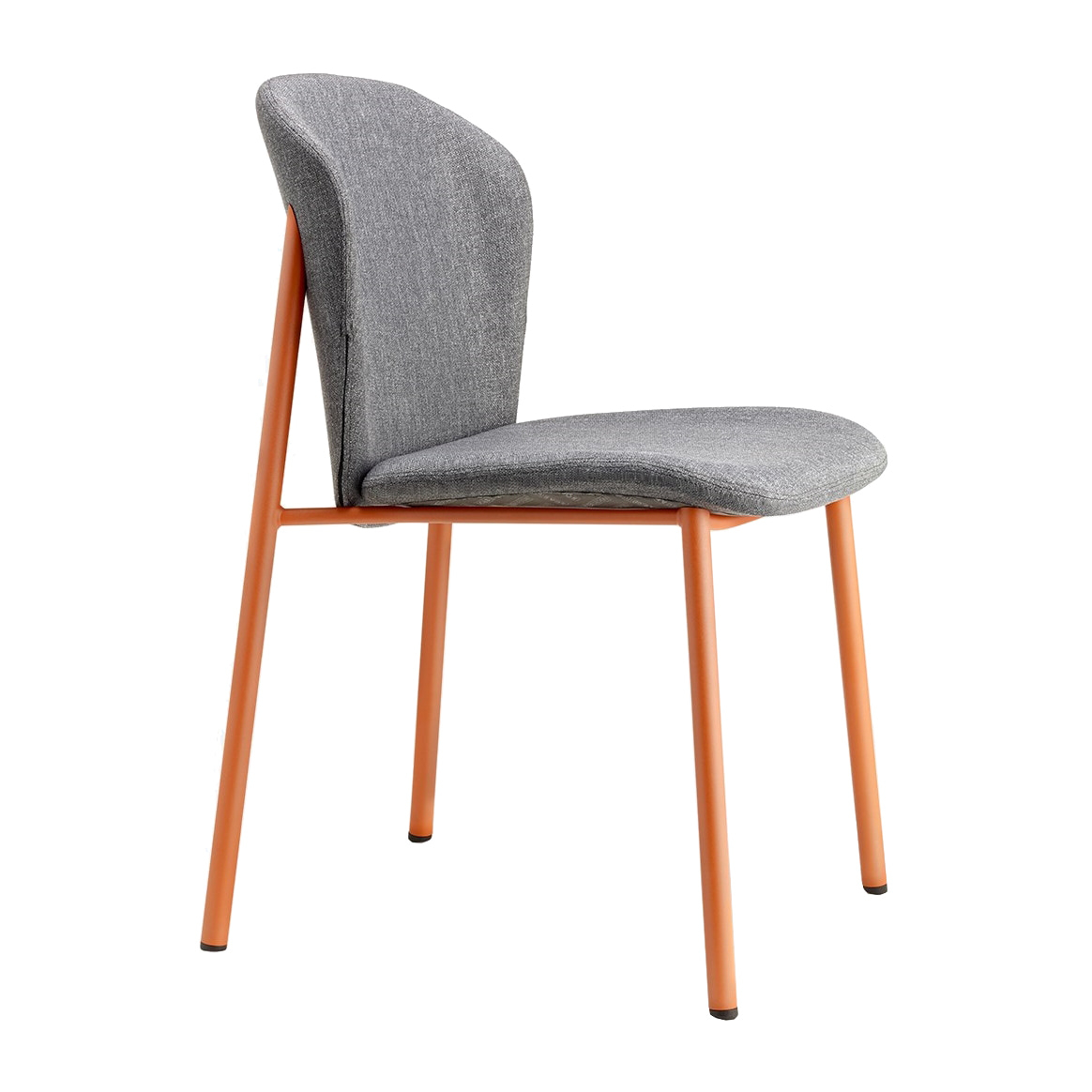 Upholstered chair with metal frame