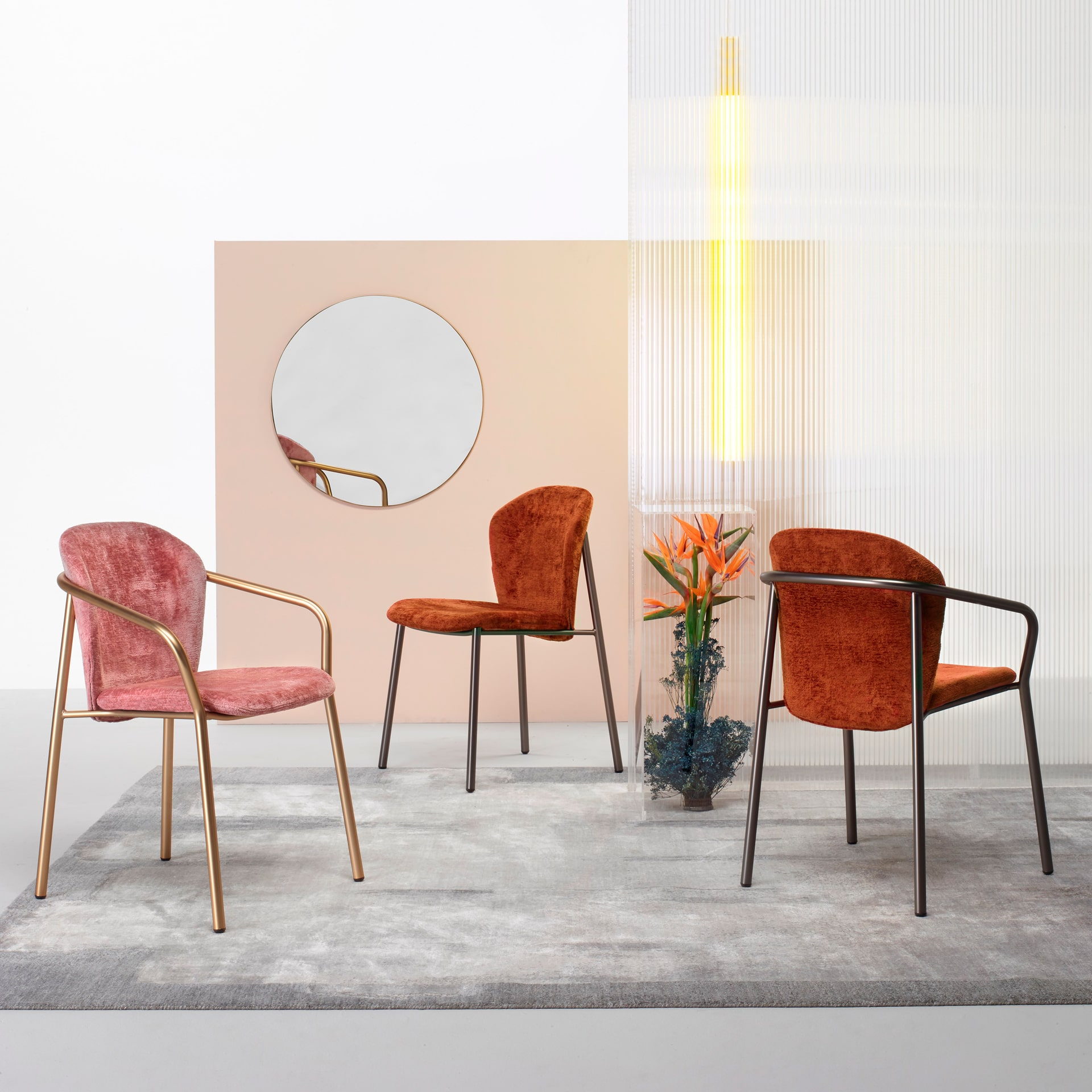 Upholstered chair with metal frame A-2893 Finn