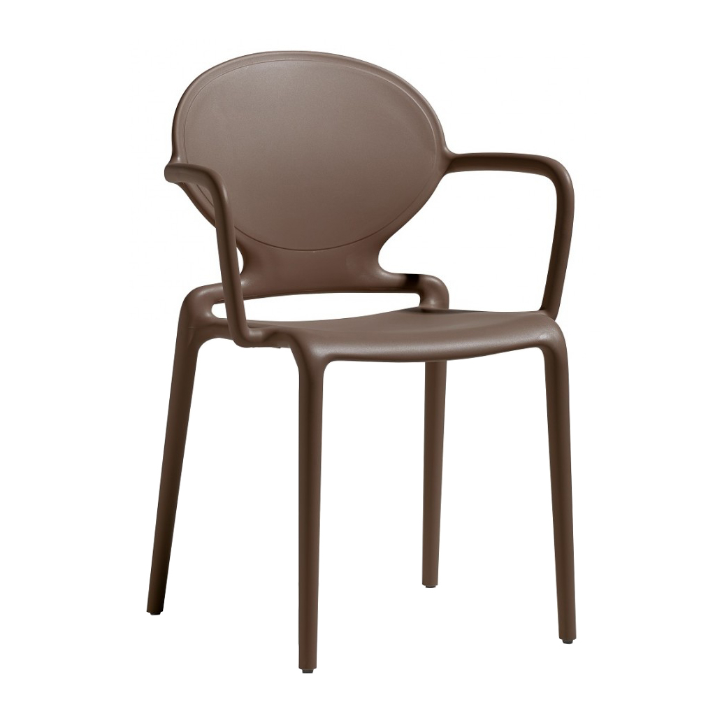 Technopolymer stackable chair with armrests B-2314 Gio
