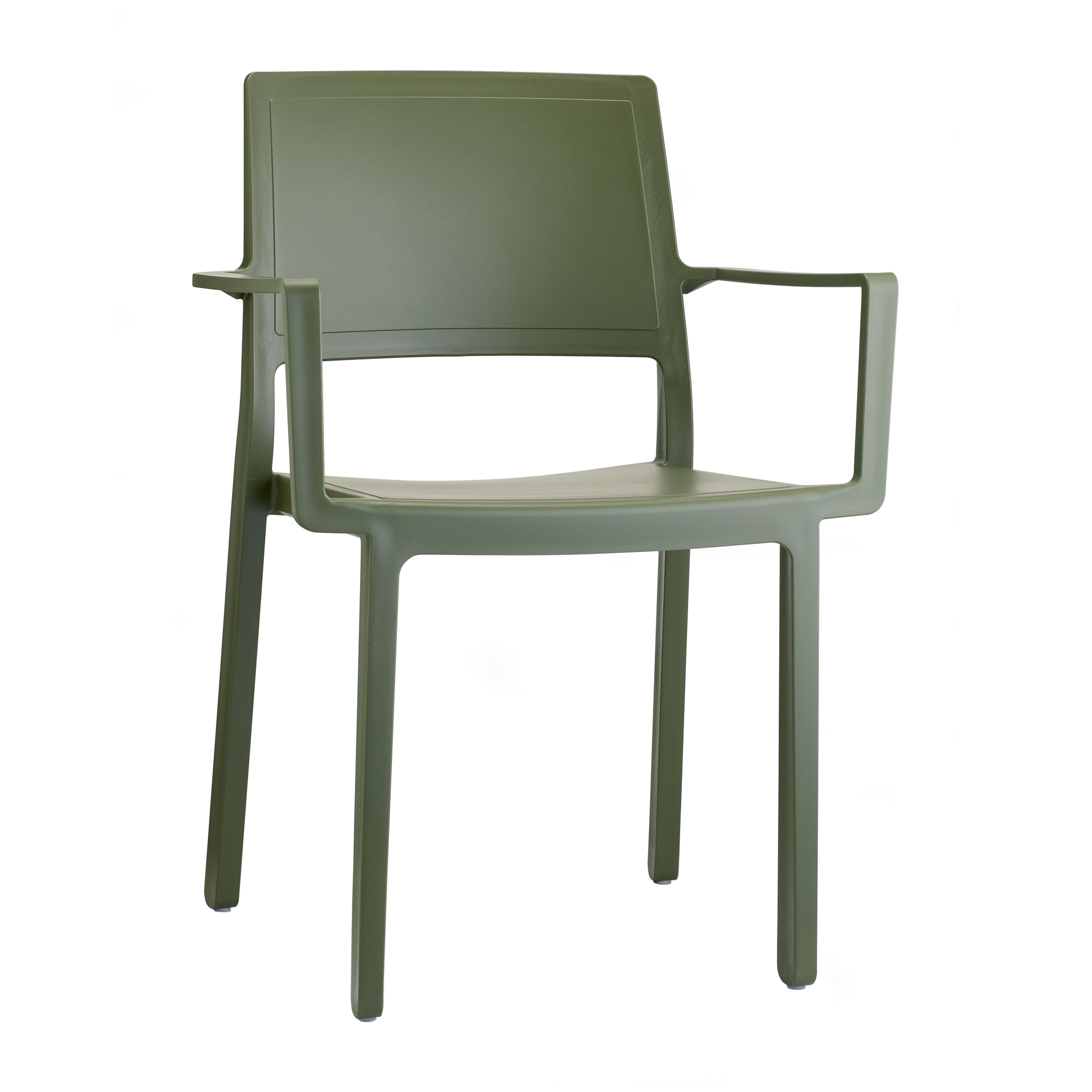 Plastic chair with armrests
