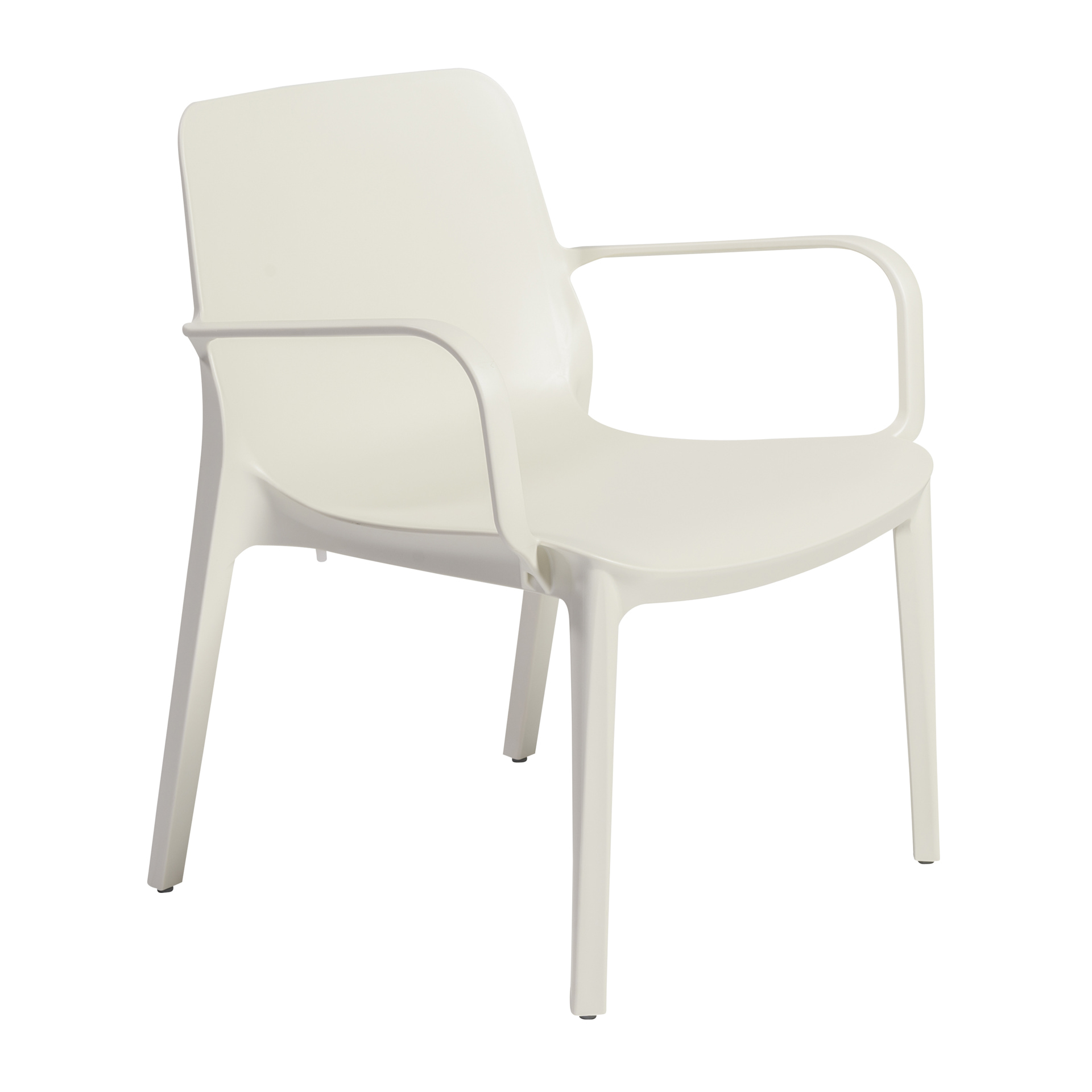 Plastic garden chair with armrests