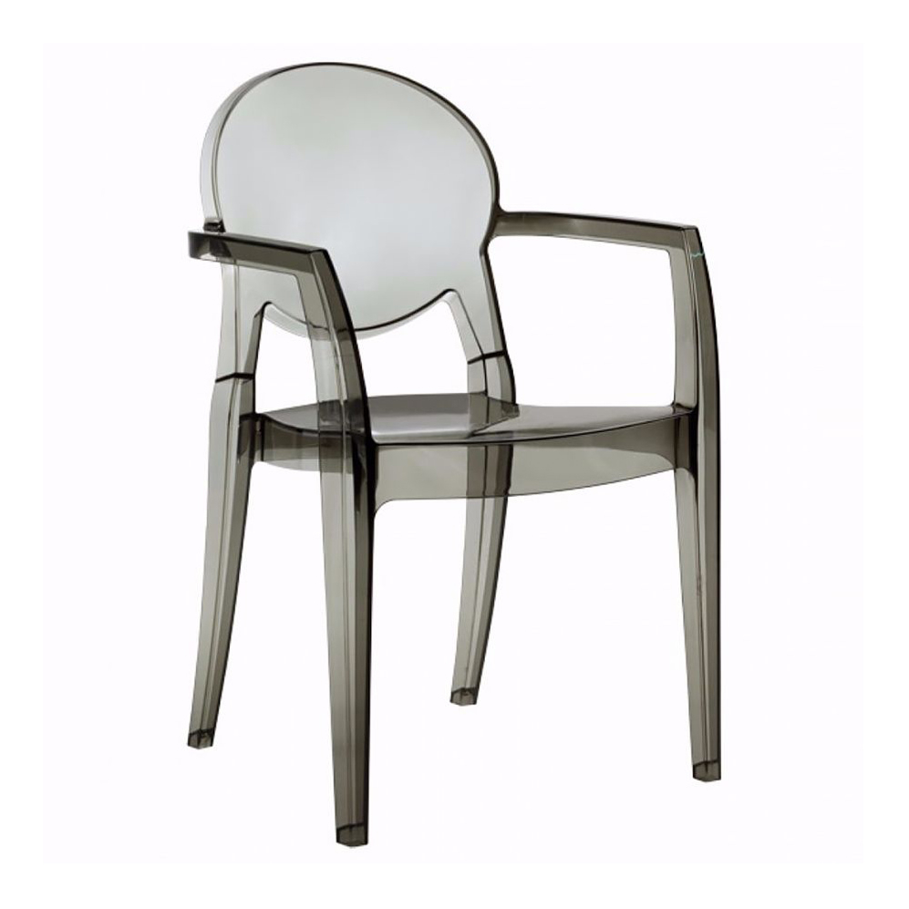 Transparent polycarbonate chair with armrests B-2355 Igloo