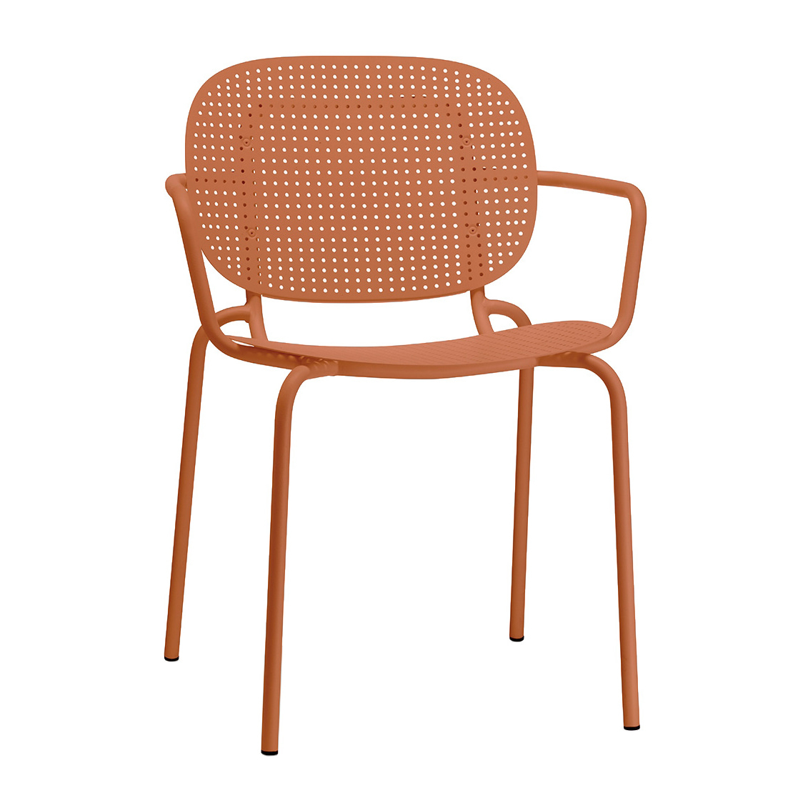 Stackable armchair made of perforated metal B-2504 Si-Si Dots
