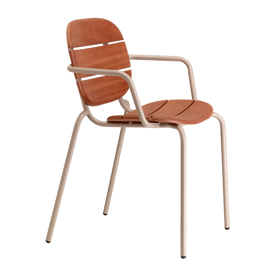 Wooden armchair with metal frame