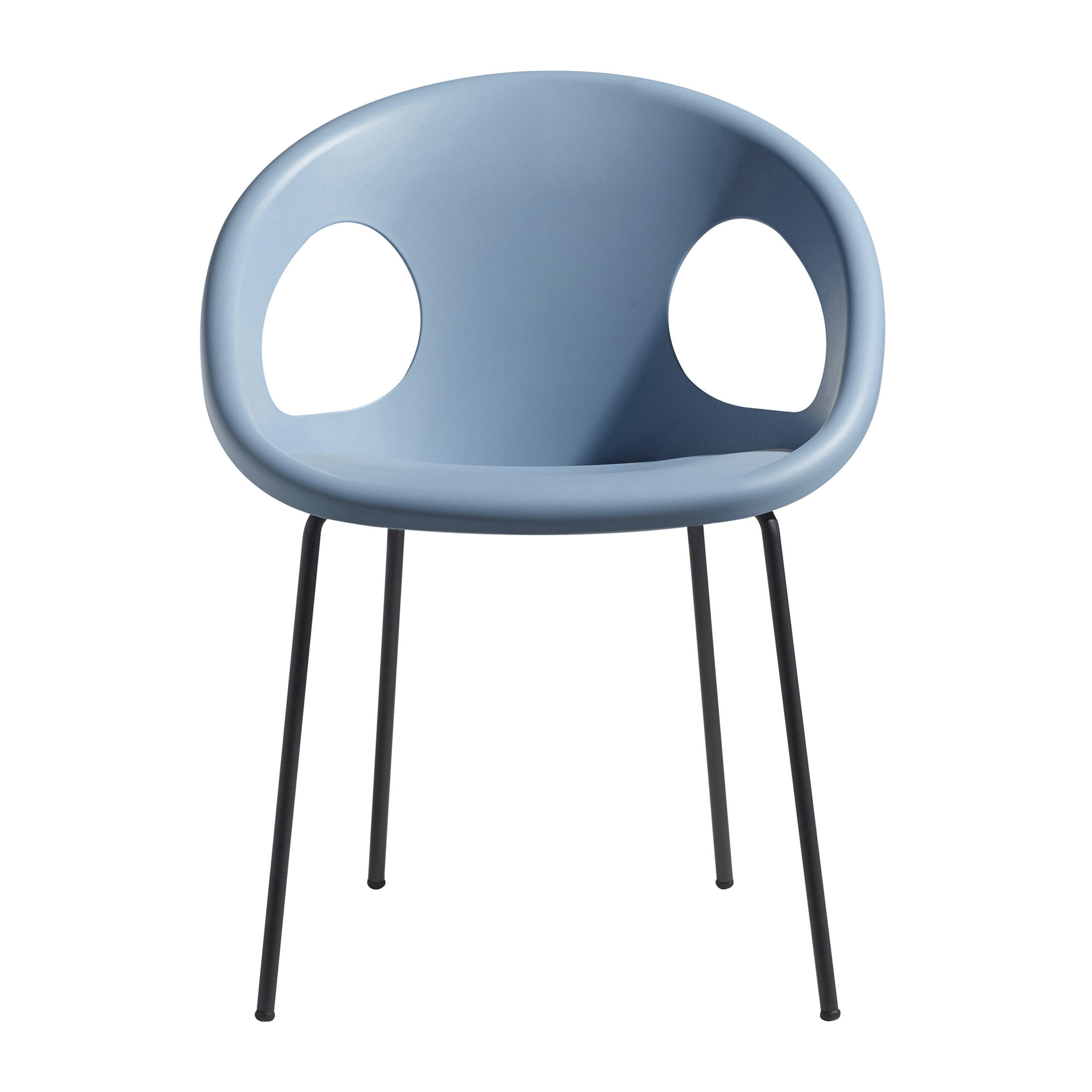 Modern chair with legs in steel and technopolymer shell B-2682 Drop