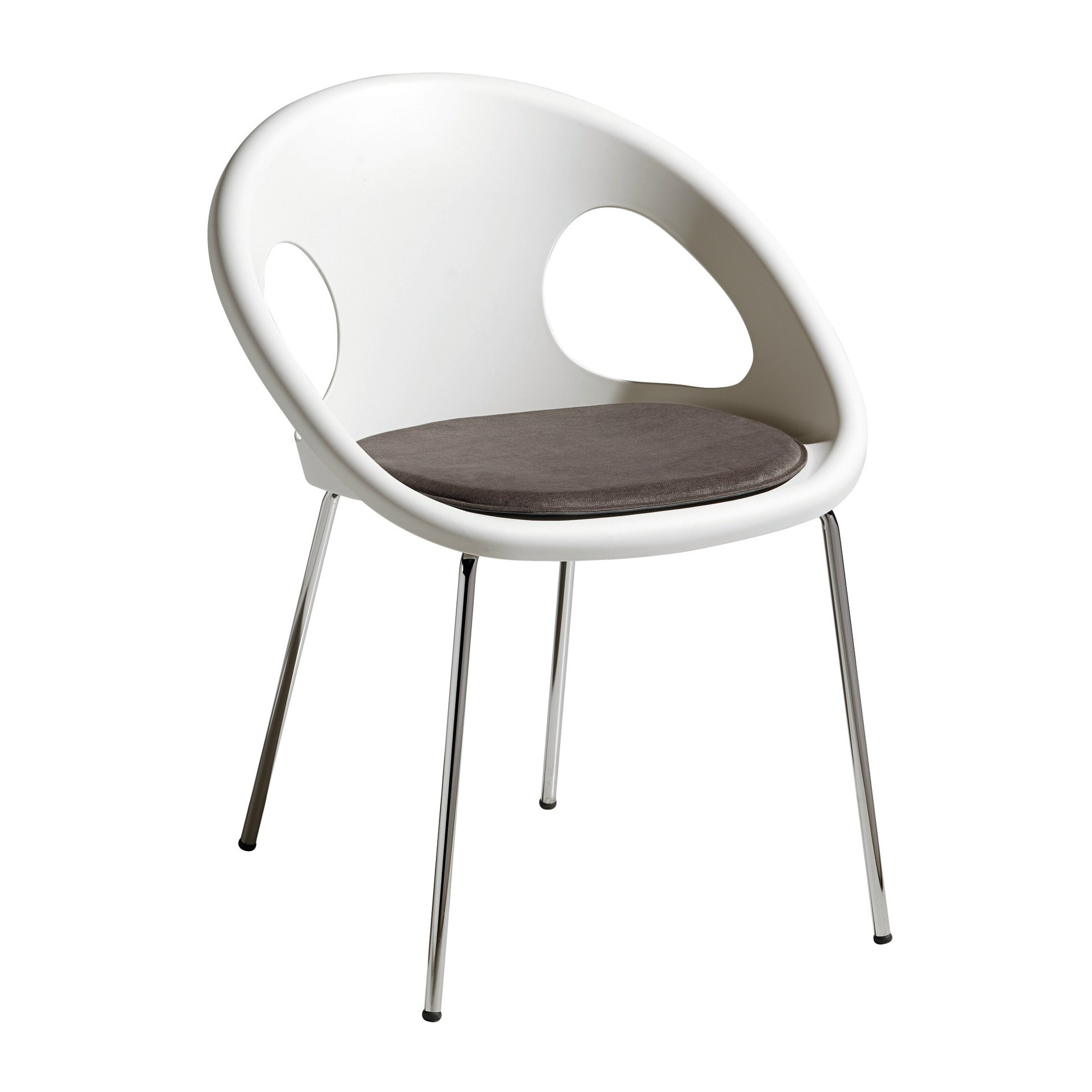 Modern chair with legs in steel and technopolymer shell B-2682 Drop