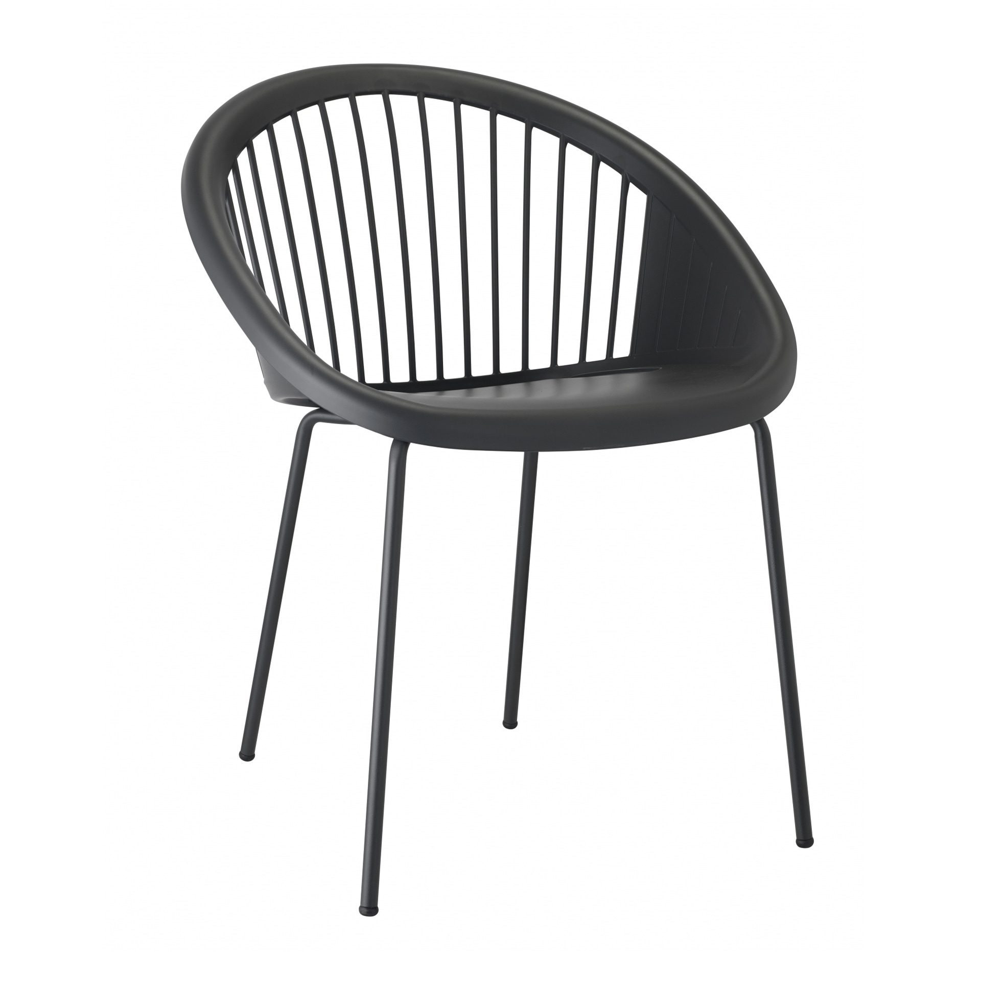 Stackable chair with legs in steel and technopolymer shell B-2684 Giulia