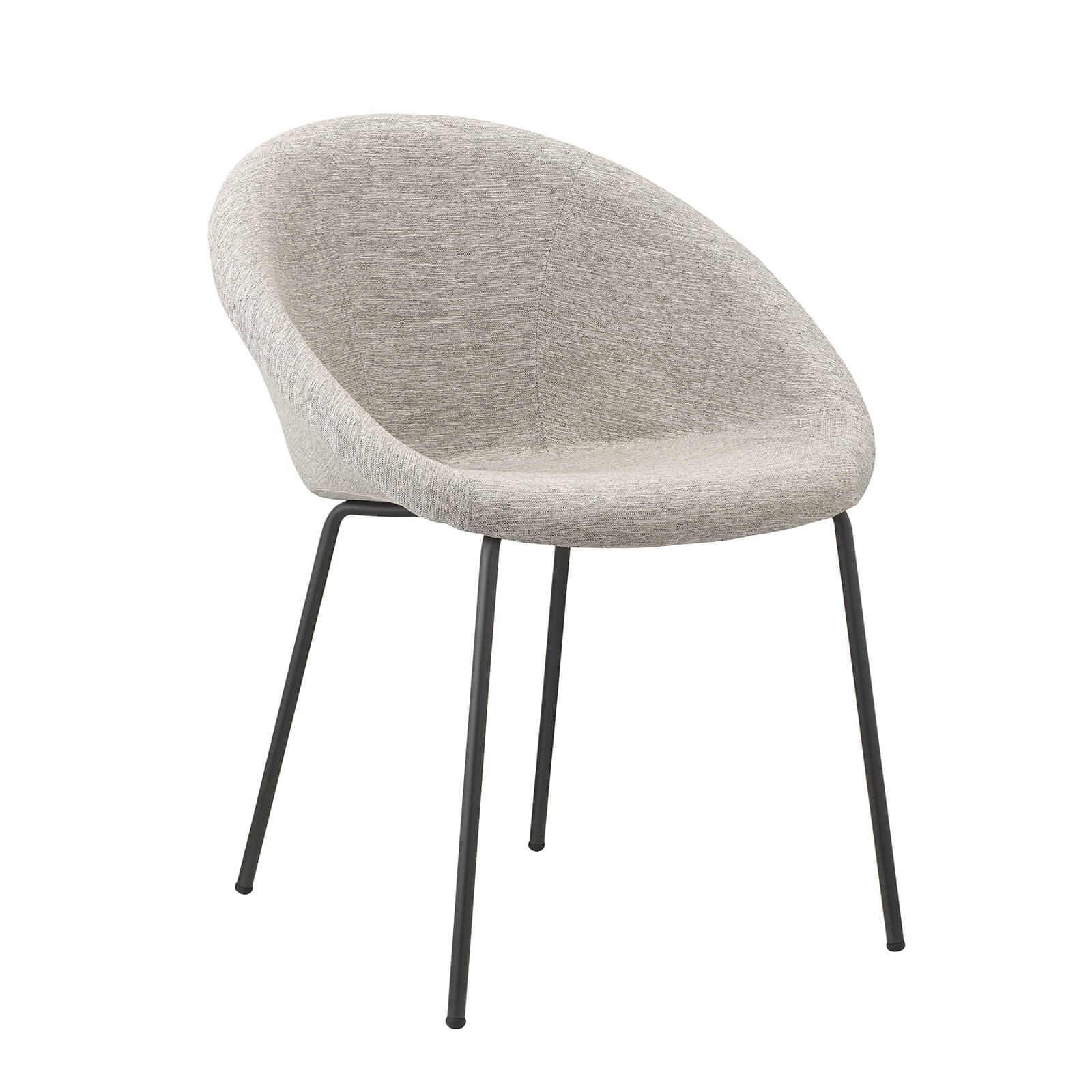 Upholstered chair with metal frame
