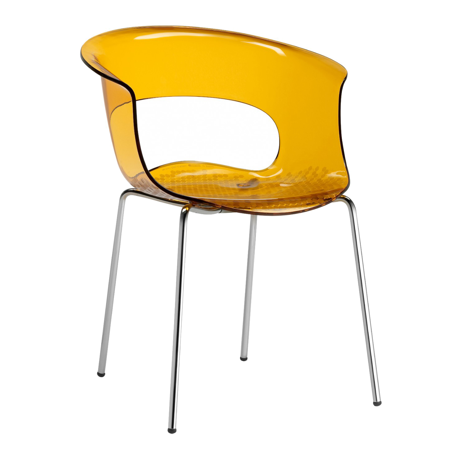 Chair made of polycarbonate with a steel frame B-2690 Miss B
