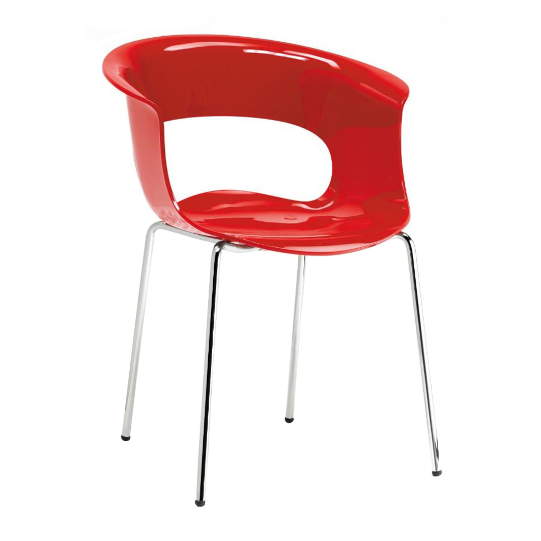 Chair made of polycarbonate with a steel frame B-2690 Miss B