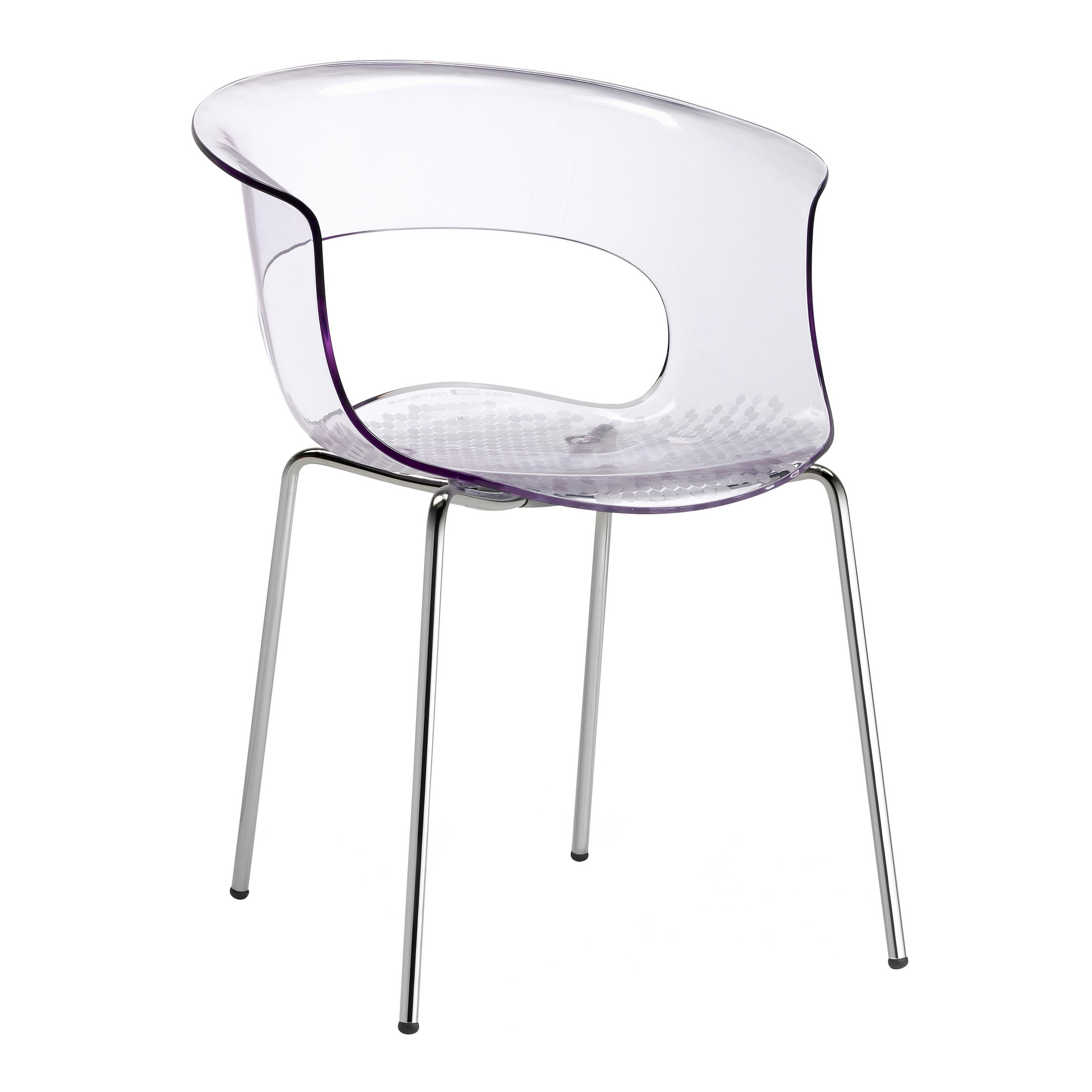 Chair made of polycarbonate with a steel frame B-2690 Miss B