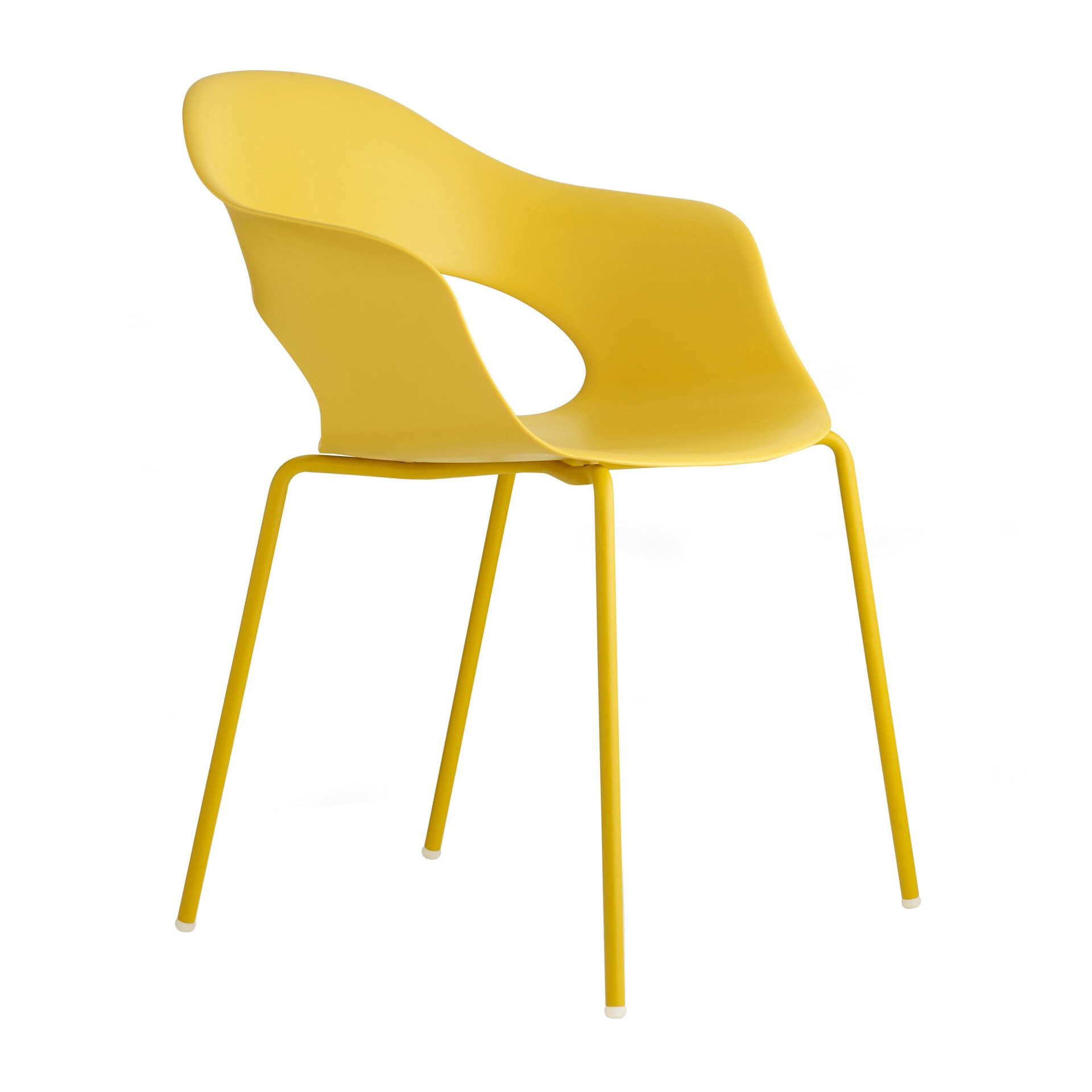 Stackable armchair with plastic shell and metal legs B-2696 Lady
