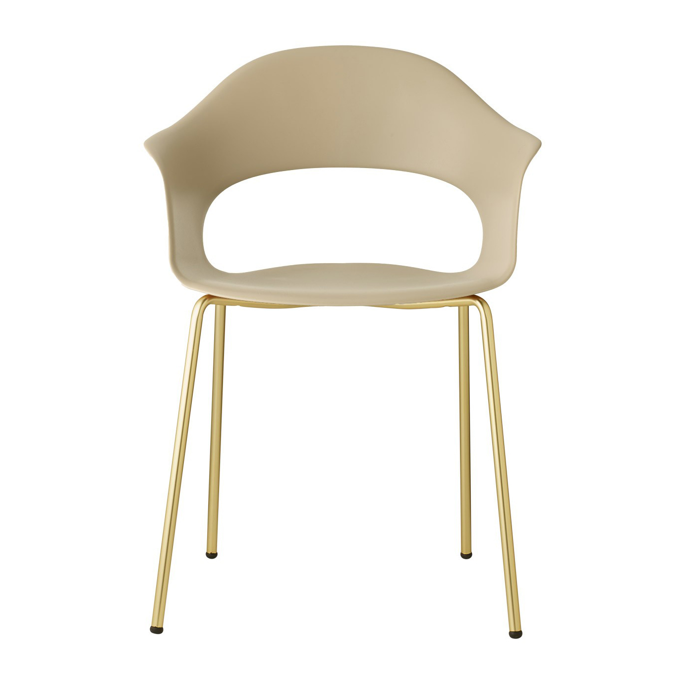 Stackable armchair with plastic shell and metal legs B-2696 Lady