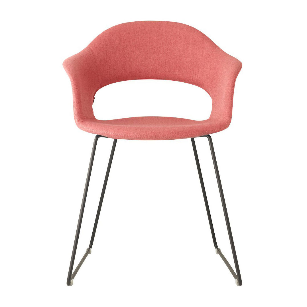 Steel sled base fabric chair with armrests B-2699 Lady B Pop