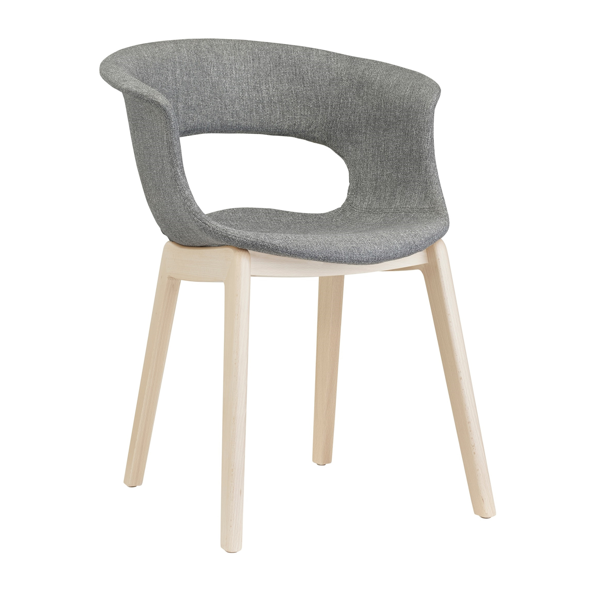 Upholstered chair with wooden frame B-2802 Natural Miss B Pop