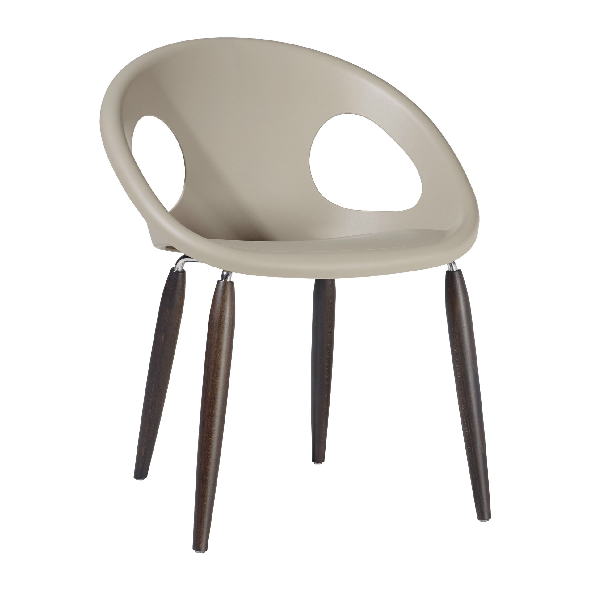 Chair with technopolymer shell and beech legs B-2826 Natural Drop