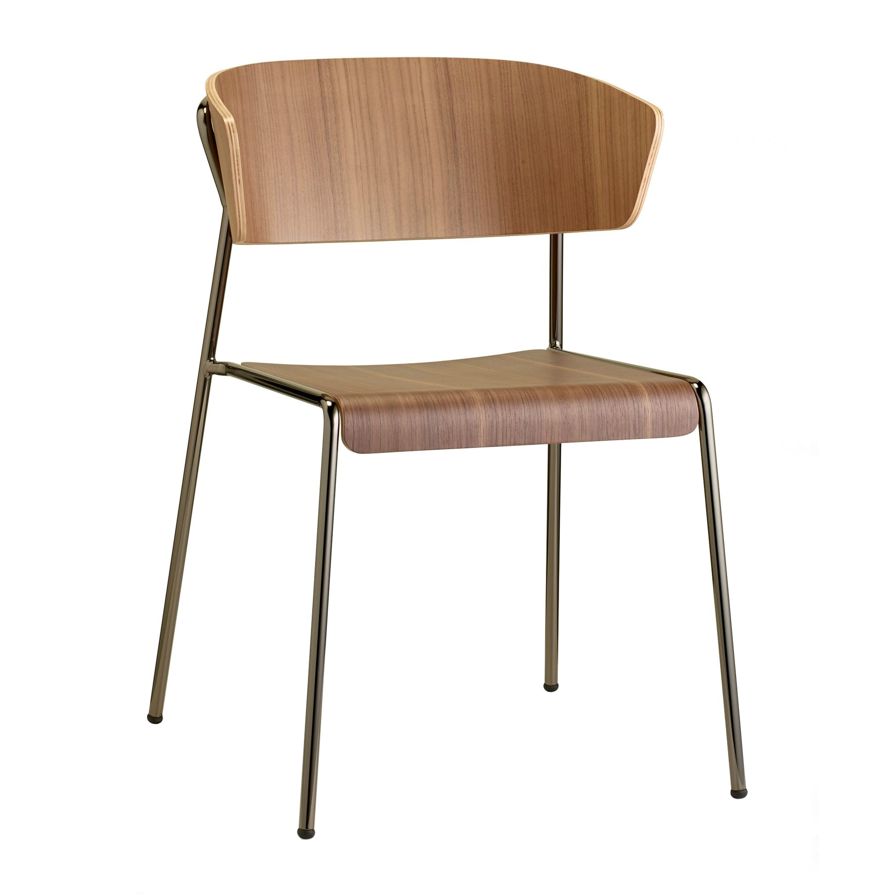 Armchair in wood with metal frame