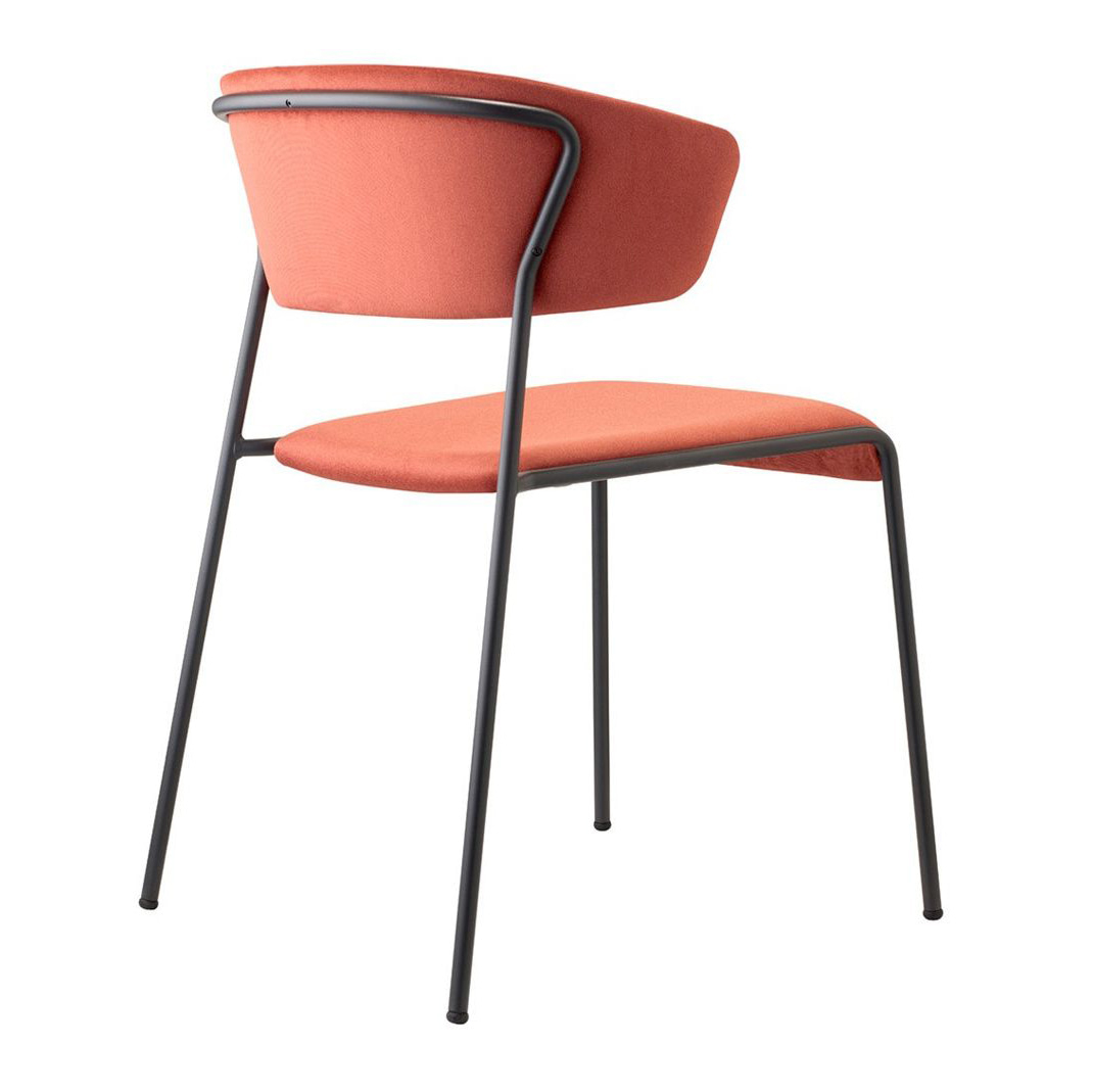 Upholstered stackable steel armchair B-2851 Lisa