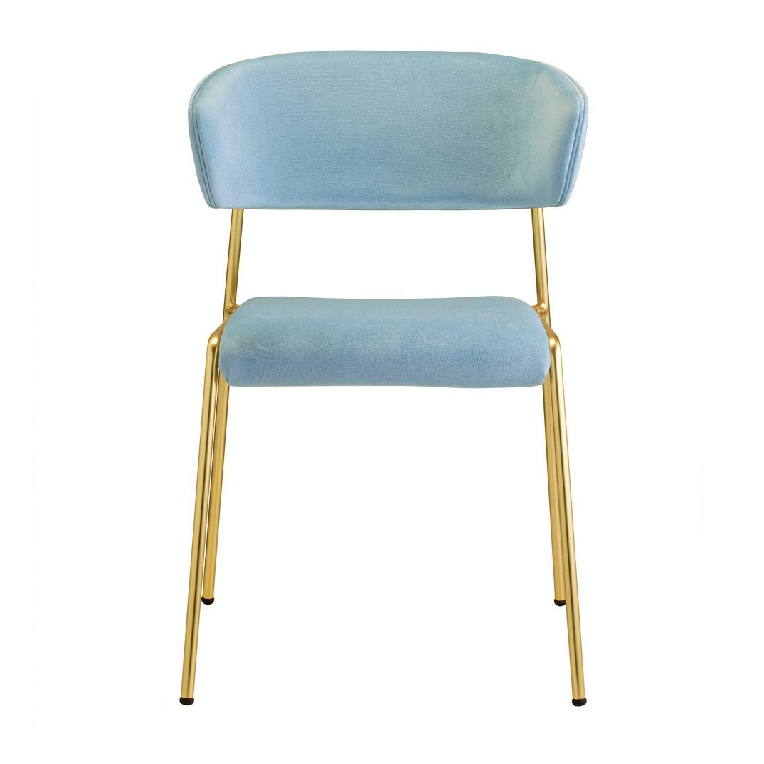 Dining upholstered chair with brass steel frame B-2851 Lisa